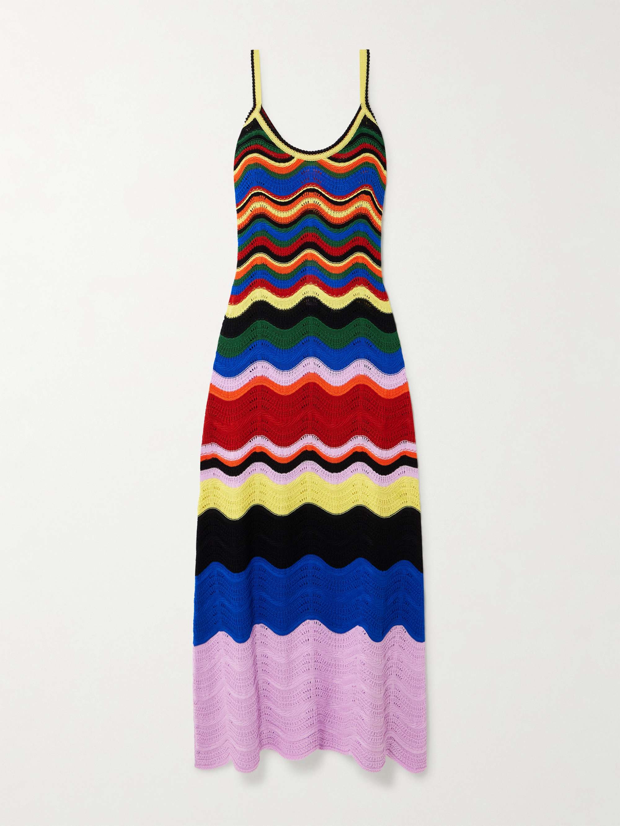 Striped crocheted cotton maxi dress hero visual
