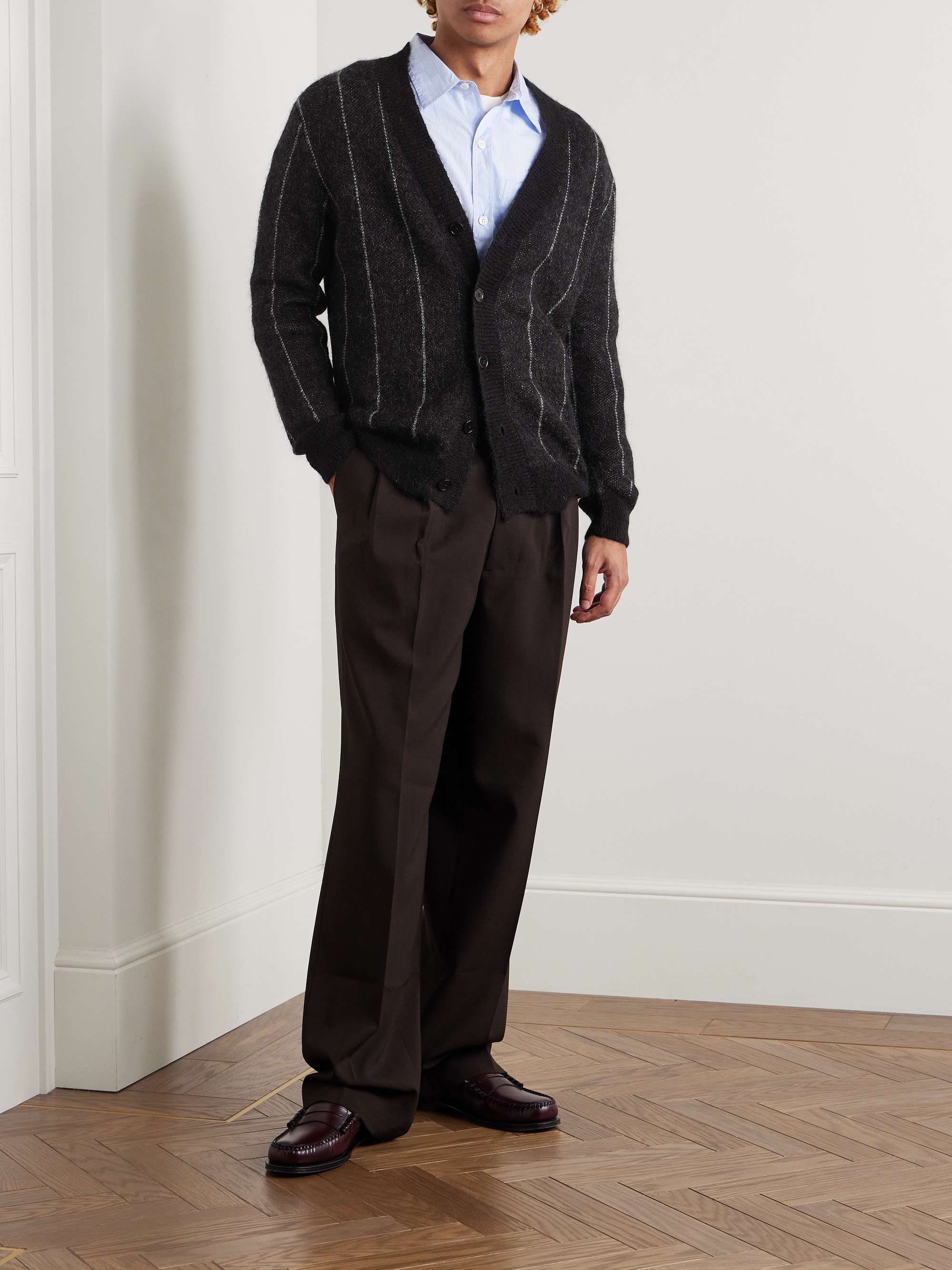 Billy 6594 Pinstriped Brushed-Knit Cardigan view