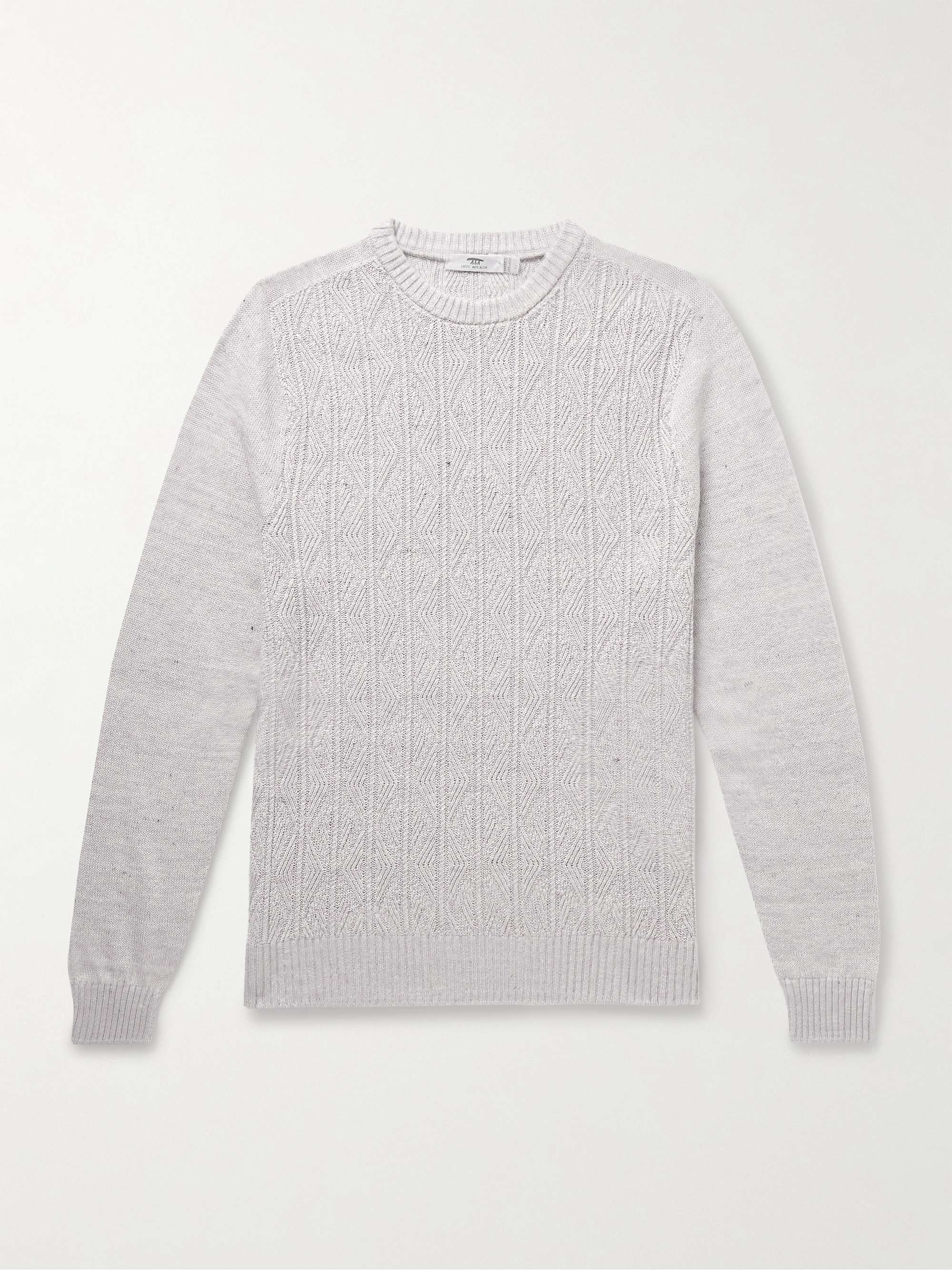 Slim-Fit Cable-Knit Linen, Cashmere, Silk and Cotton-Blend Sweater hero visual