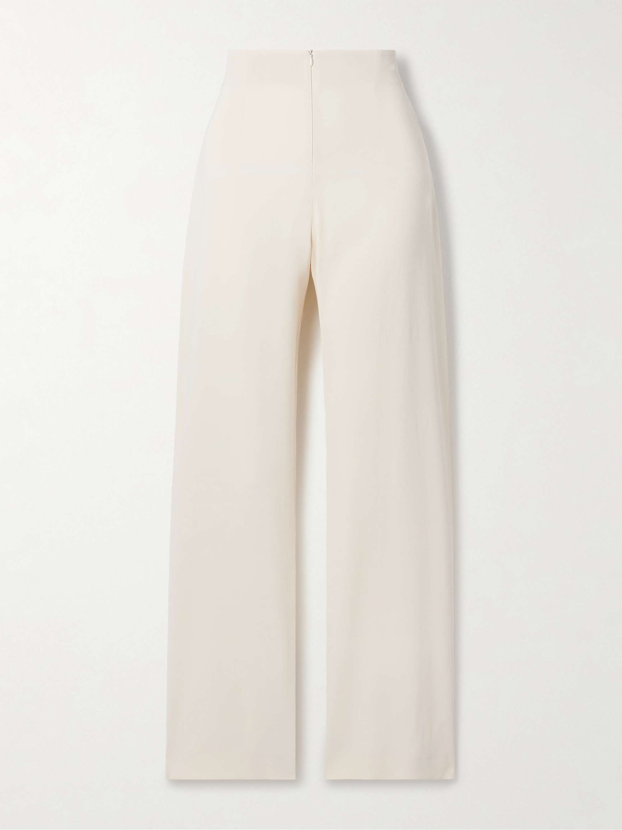 Asa linen-blend crepe straight-leg pants hero visual