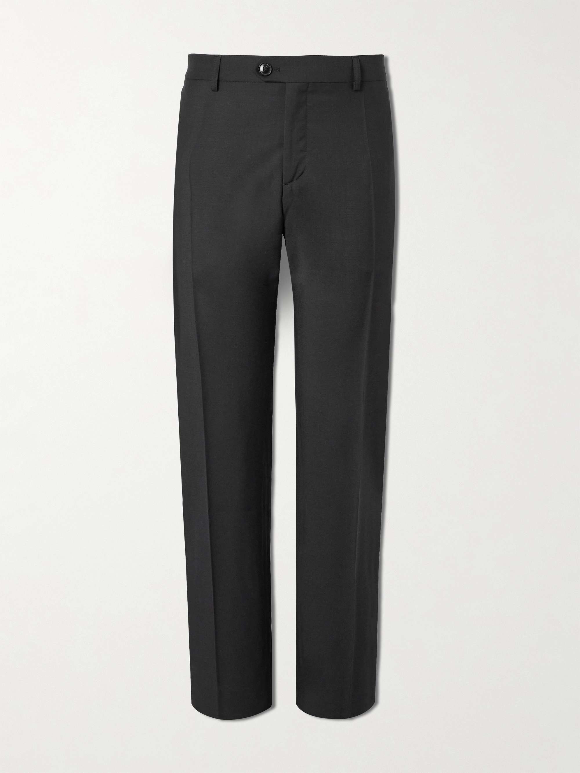 Straight-Leg Pleated Virgin Wool and Mohair-Blend Suit Trousers hero visual