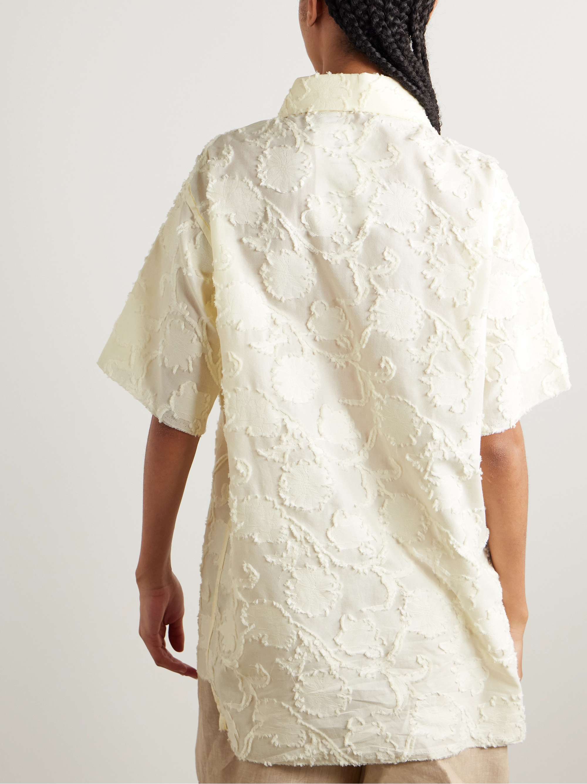 Oversized fil coupé cotton shirt view