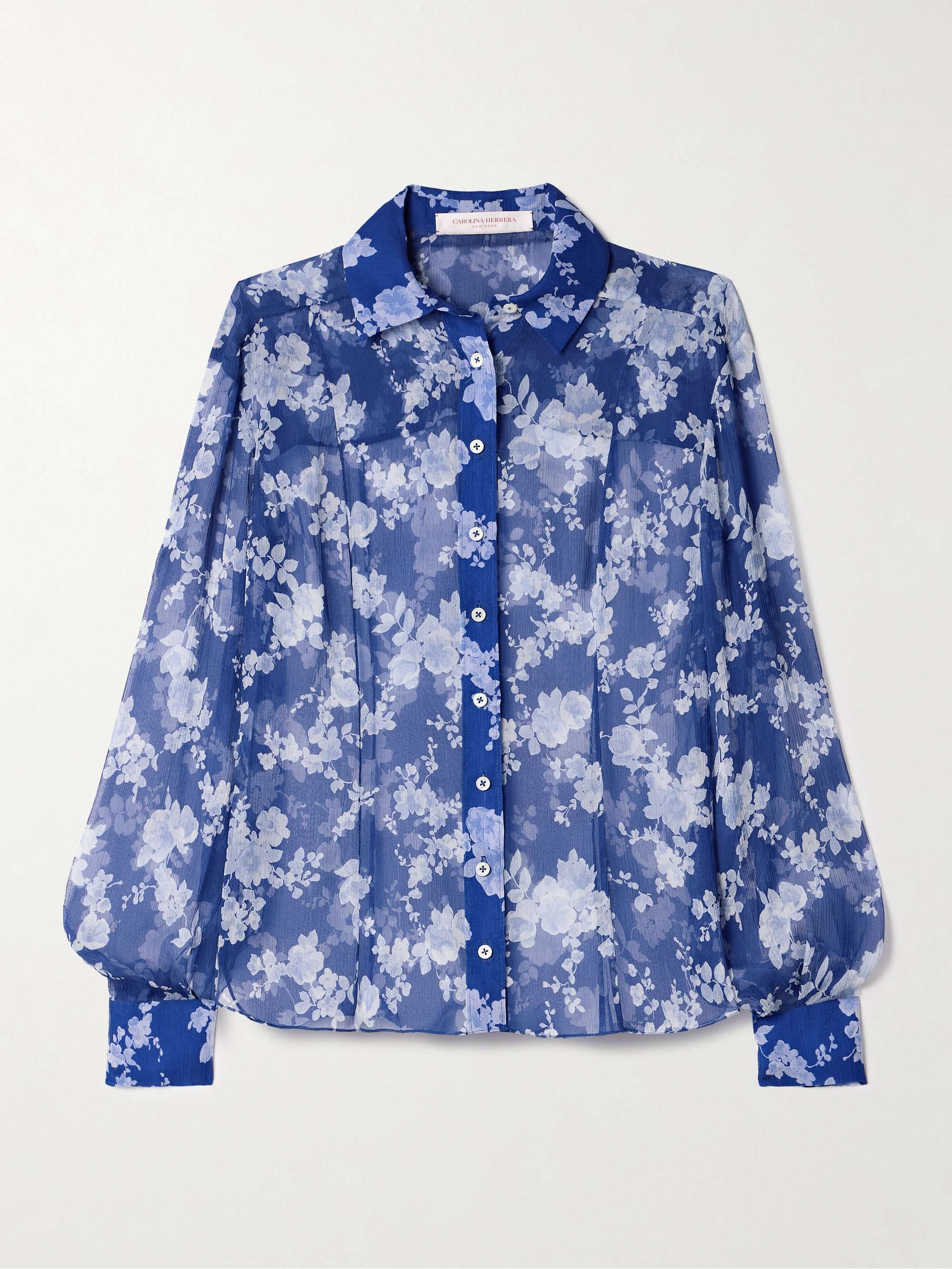 Floral-print silk-crepon shirt hero visual
