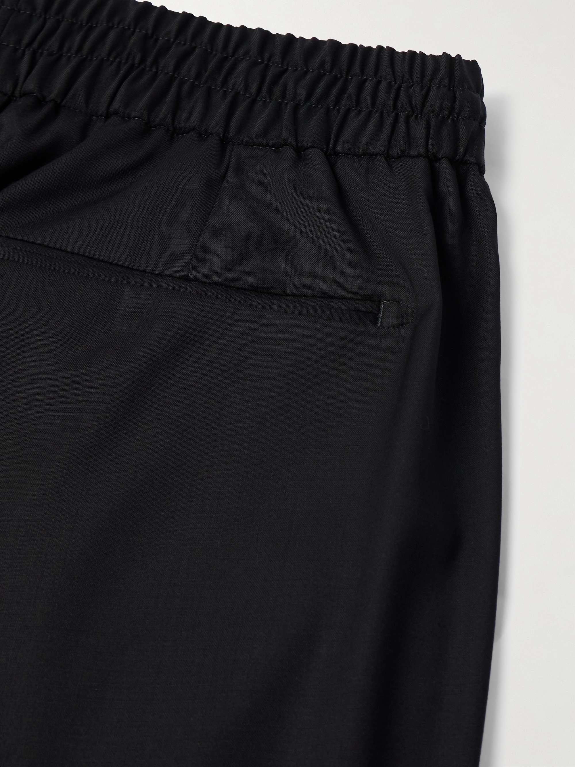 Asolo Straight-Leg Pleated Wool-Blend Drawstring Trousers view