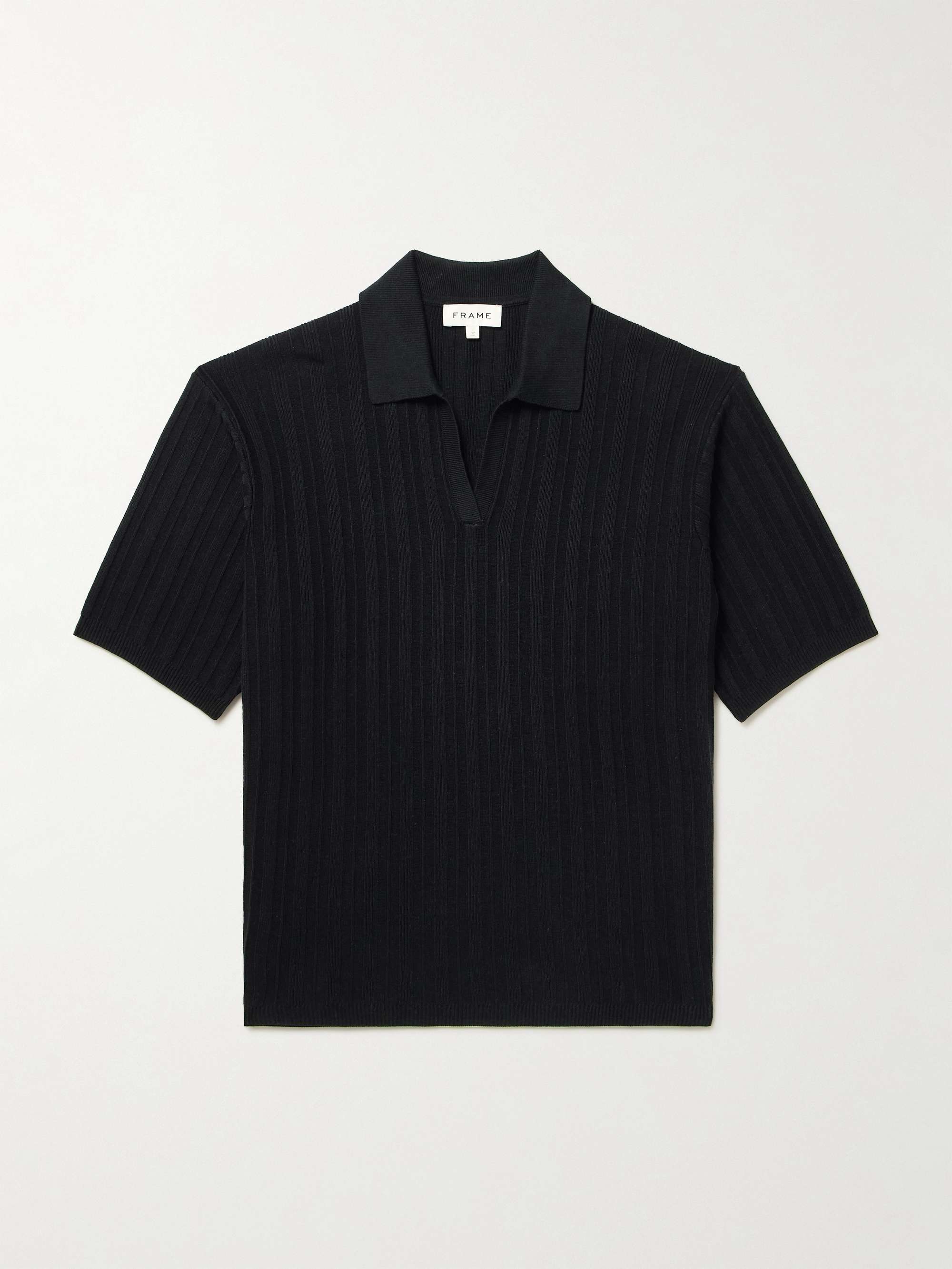 Striped Silk and Cotton-Blend Polo Shirt hero visual