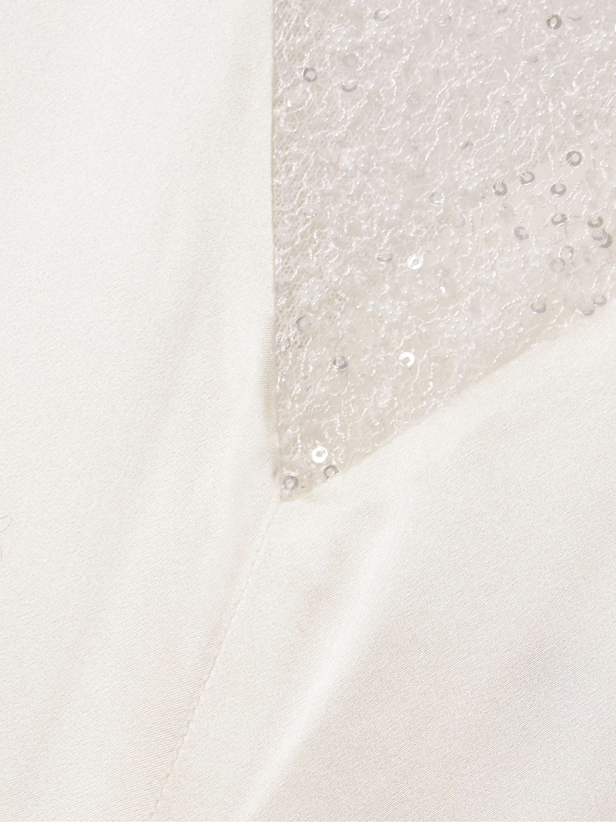 Ange paneled embellished Leavers lace and satin gown view