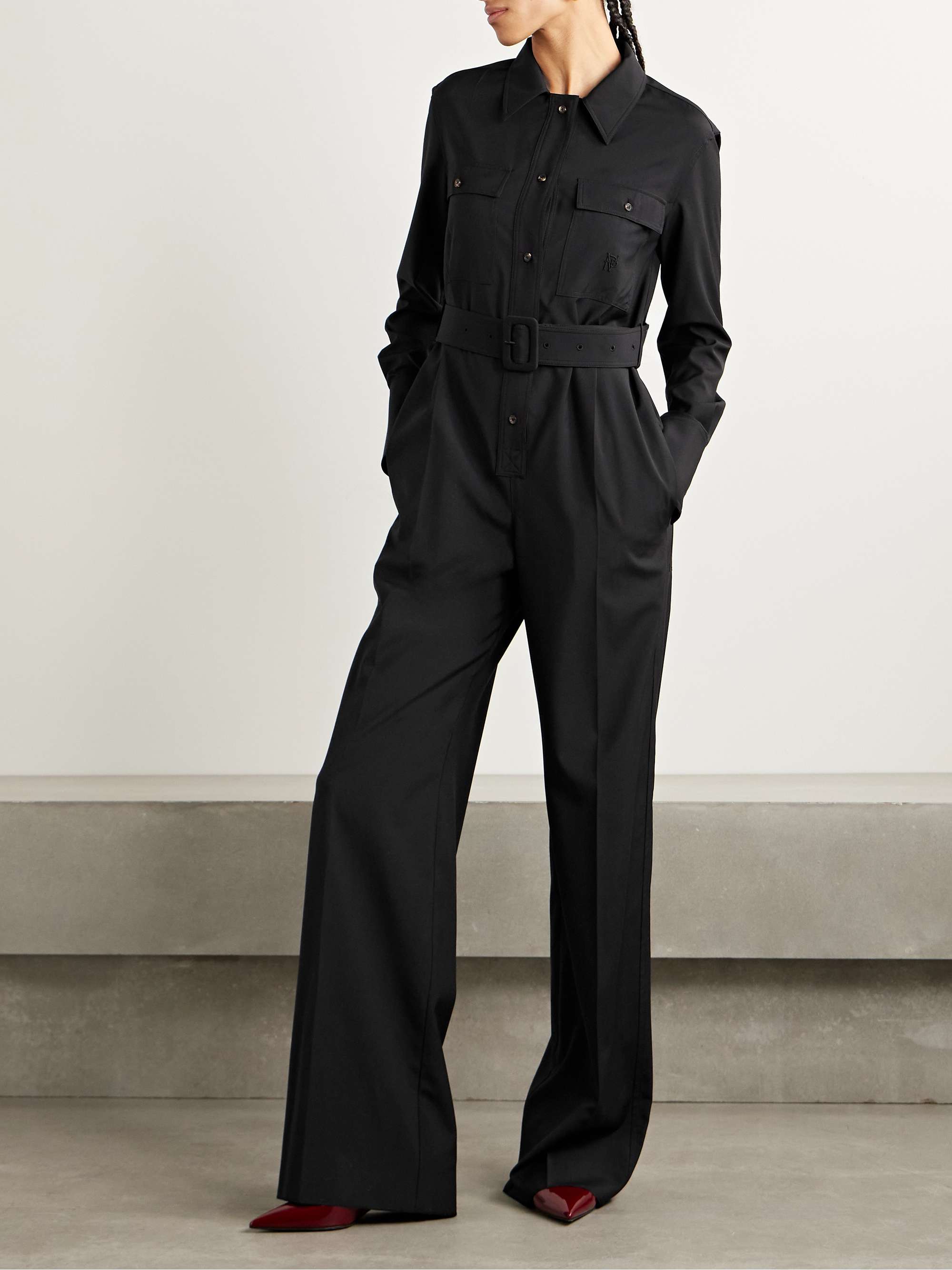 Nadia belted wool and silk-blend jumpsuit view