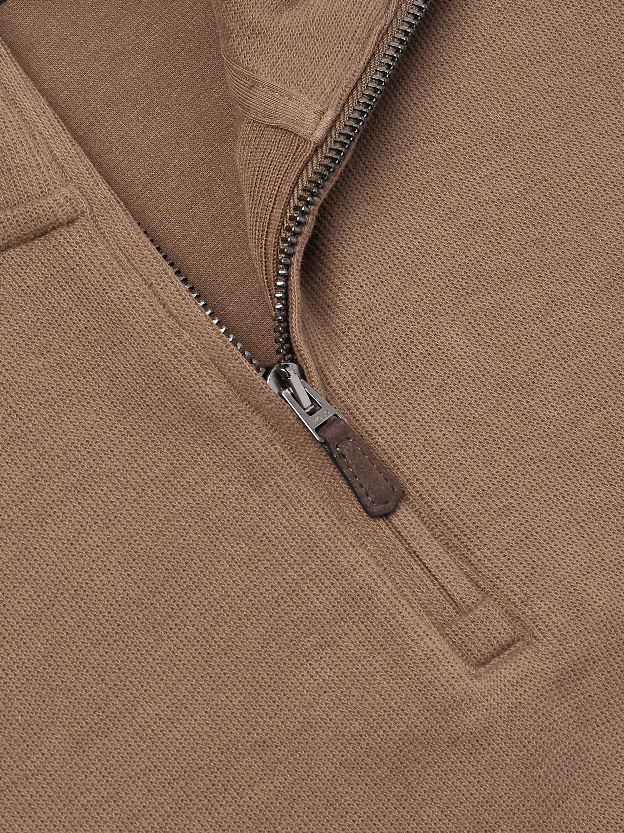Logo-Embroidered Cotton-Jersey Half-Zip Sweatshirt view