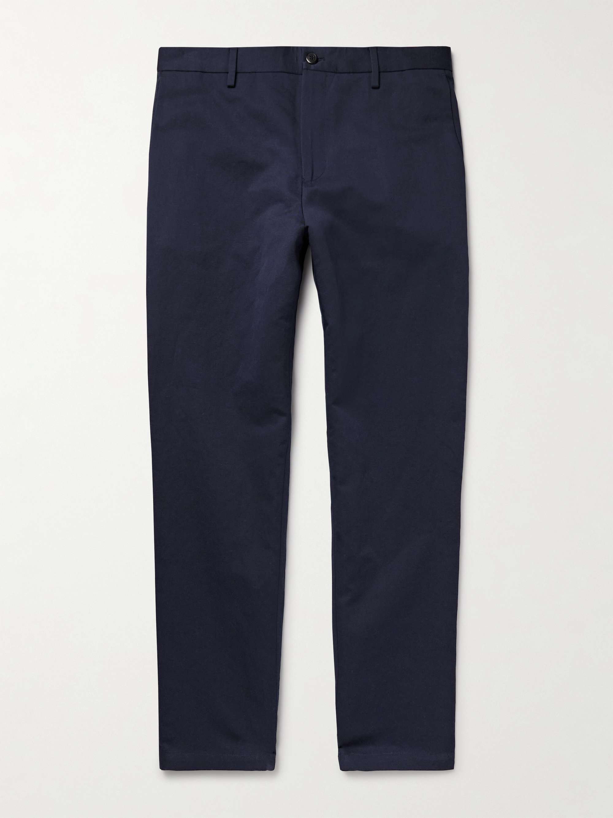 Slim-Fit Straight-Leg Cotton and Linen-Blend Suit Trousers hero visual