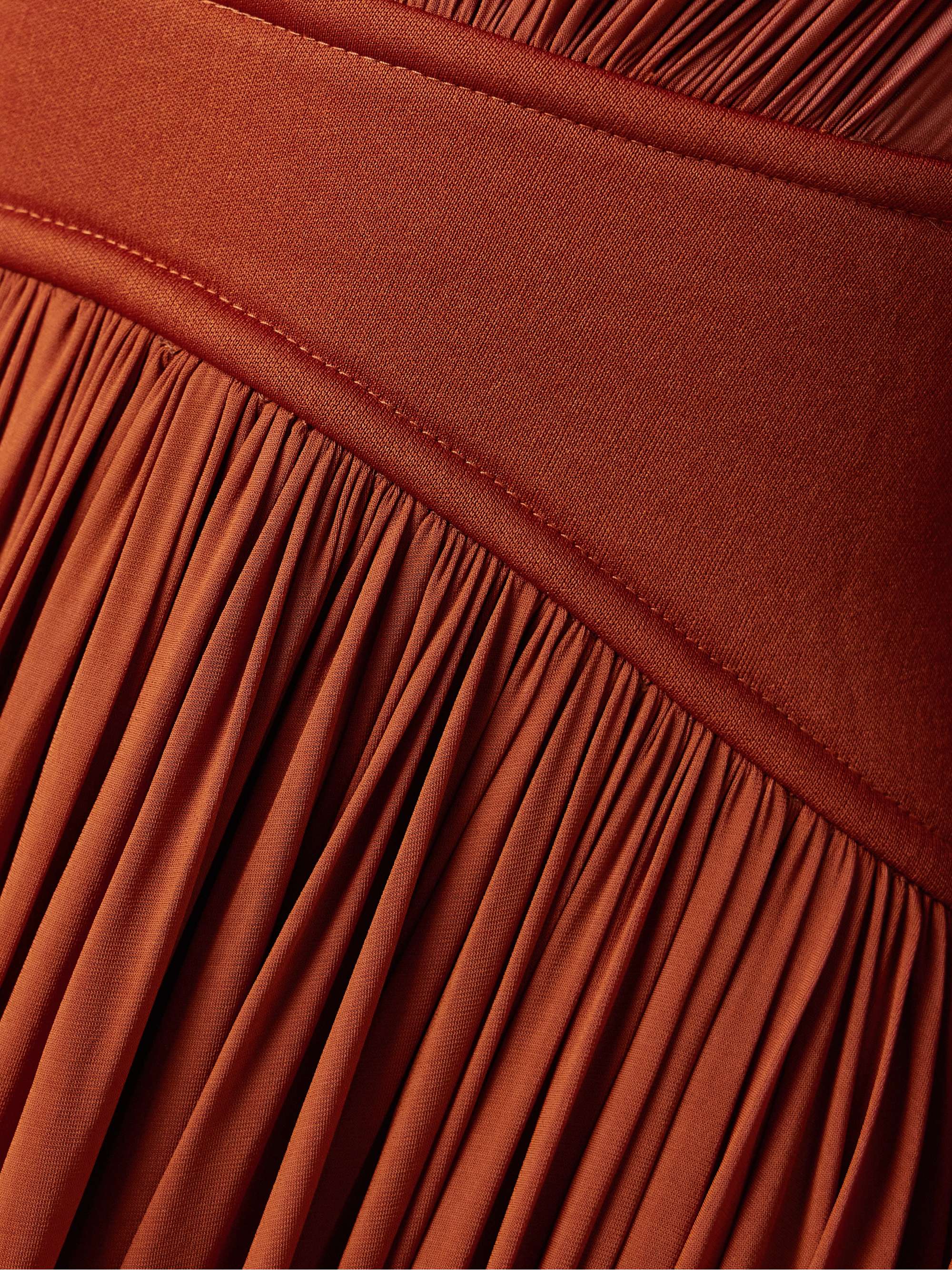 Illuminate draped pleated stretch-jersey and scuba maxi dress view