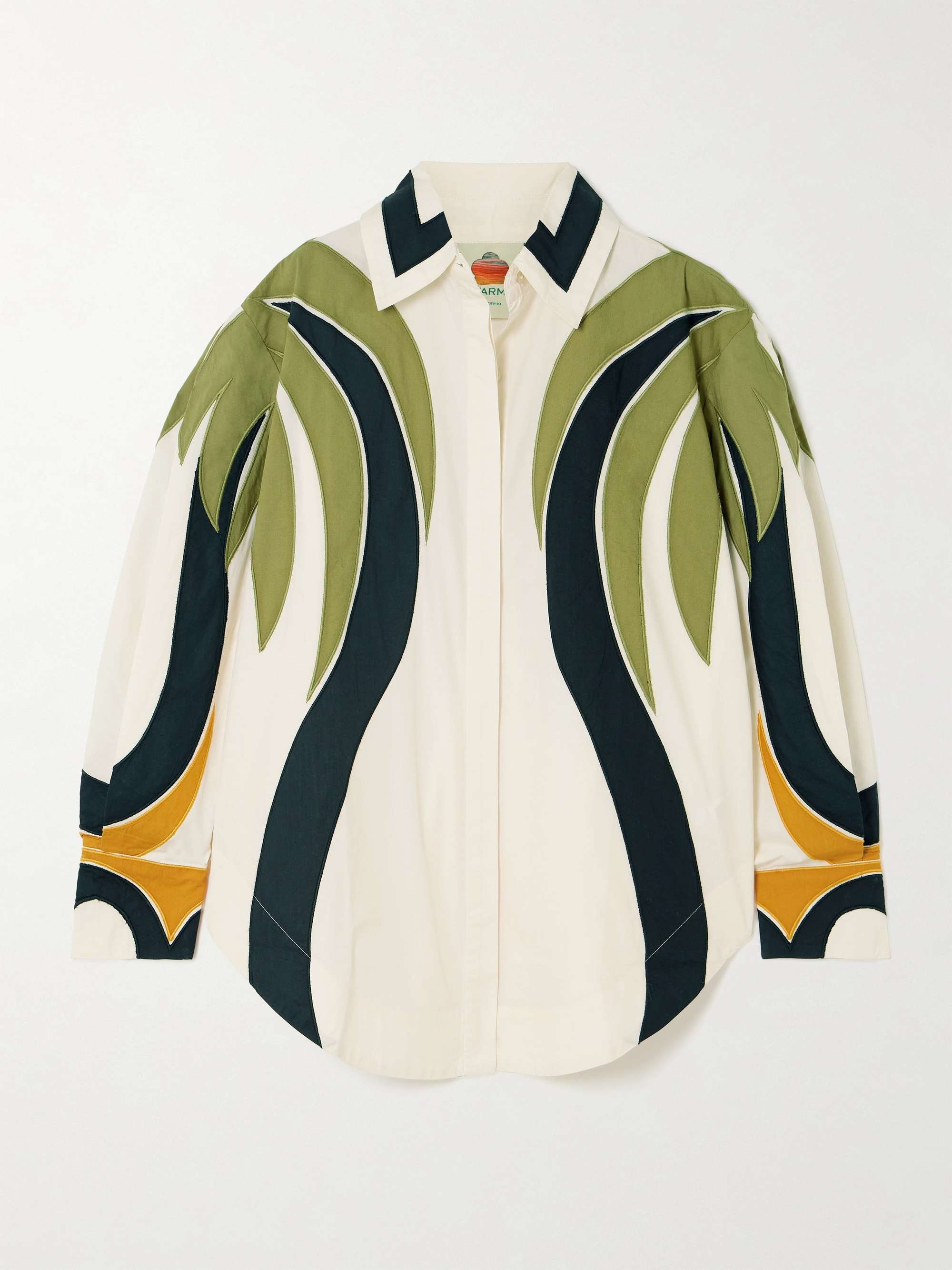 Coconut Tree Flow pintucked paneled cotton blouse hero visual