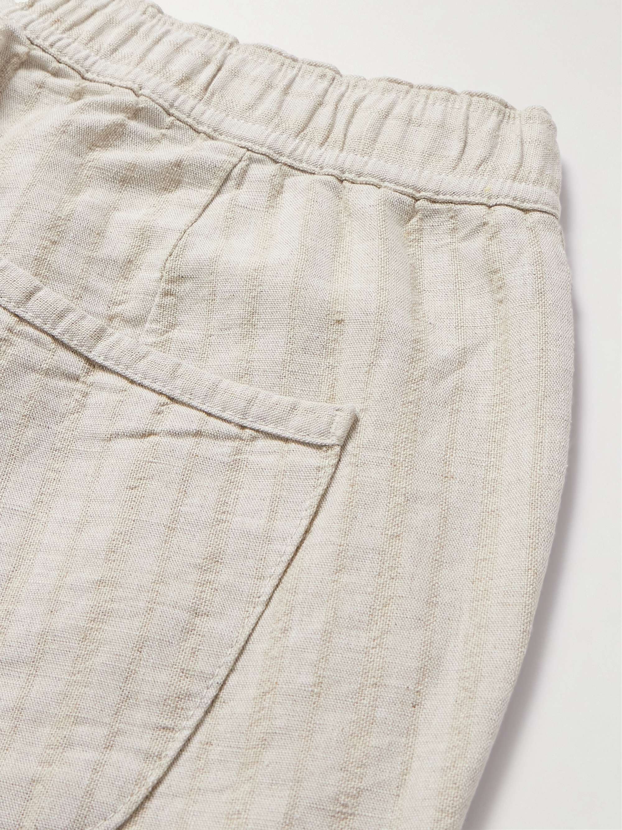Osborne Straight-Leg Striped Linen and Cotton-Blend Shorts view