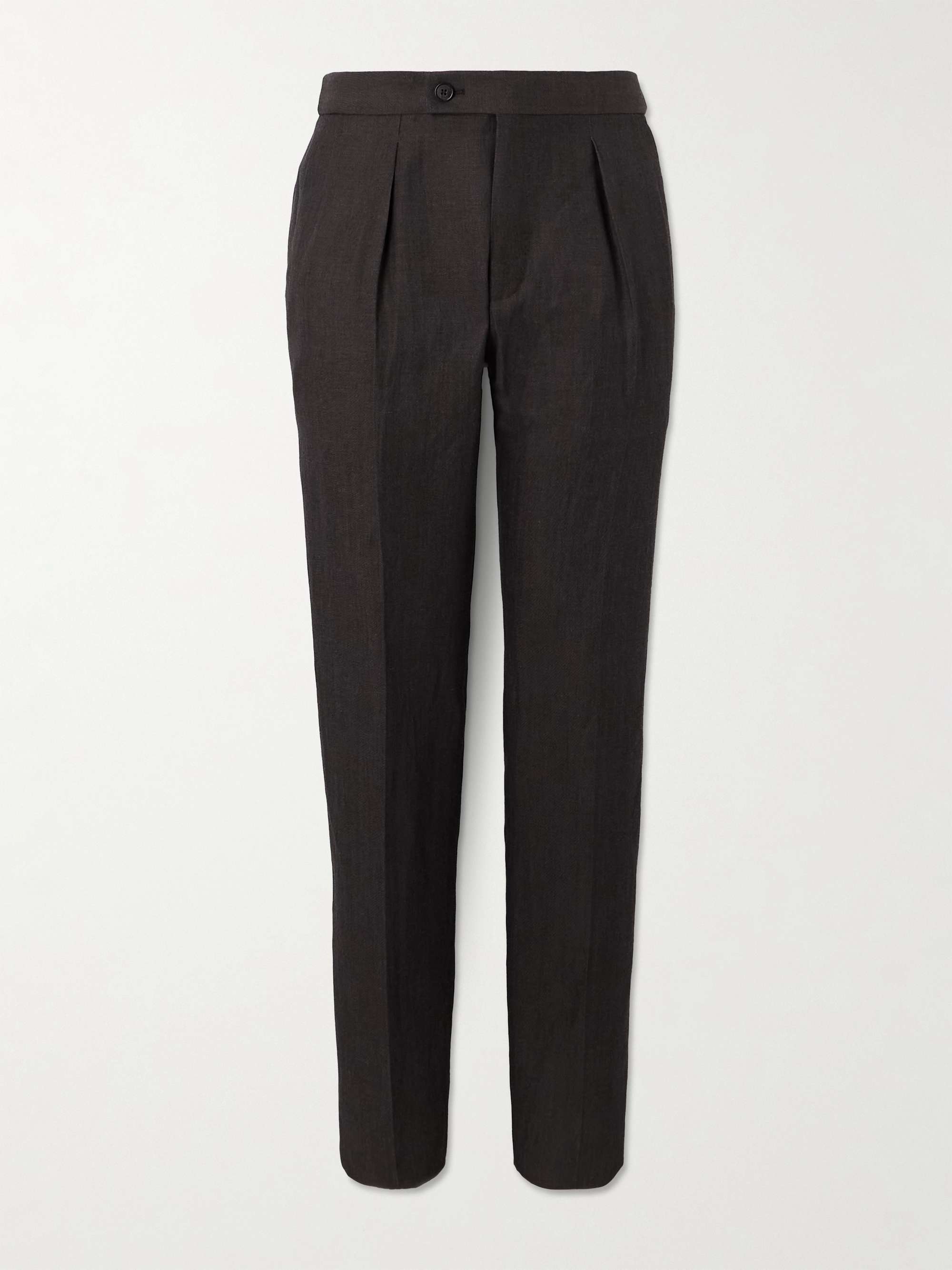 Venezia 1951 Tapered Pleated Linen, Wool and Silk-Blend Trousers hero visual