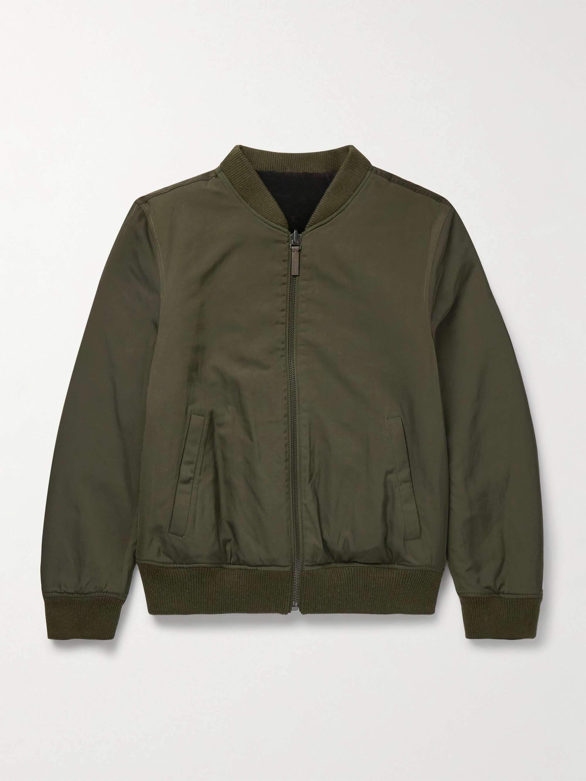 Reversible Shell and Shearling Bomber Jacket hero visual