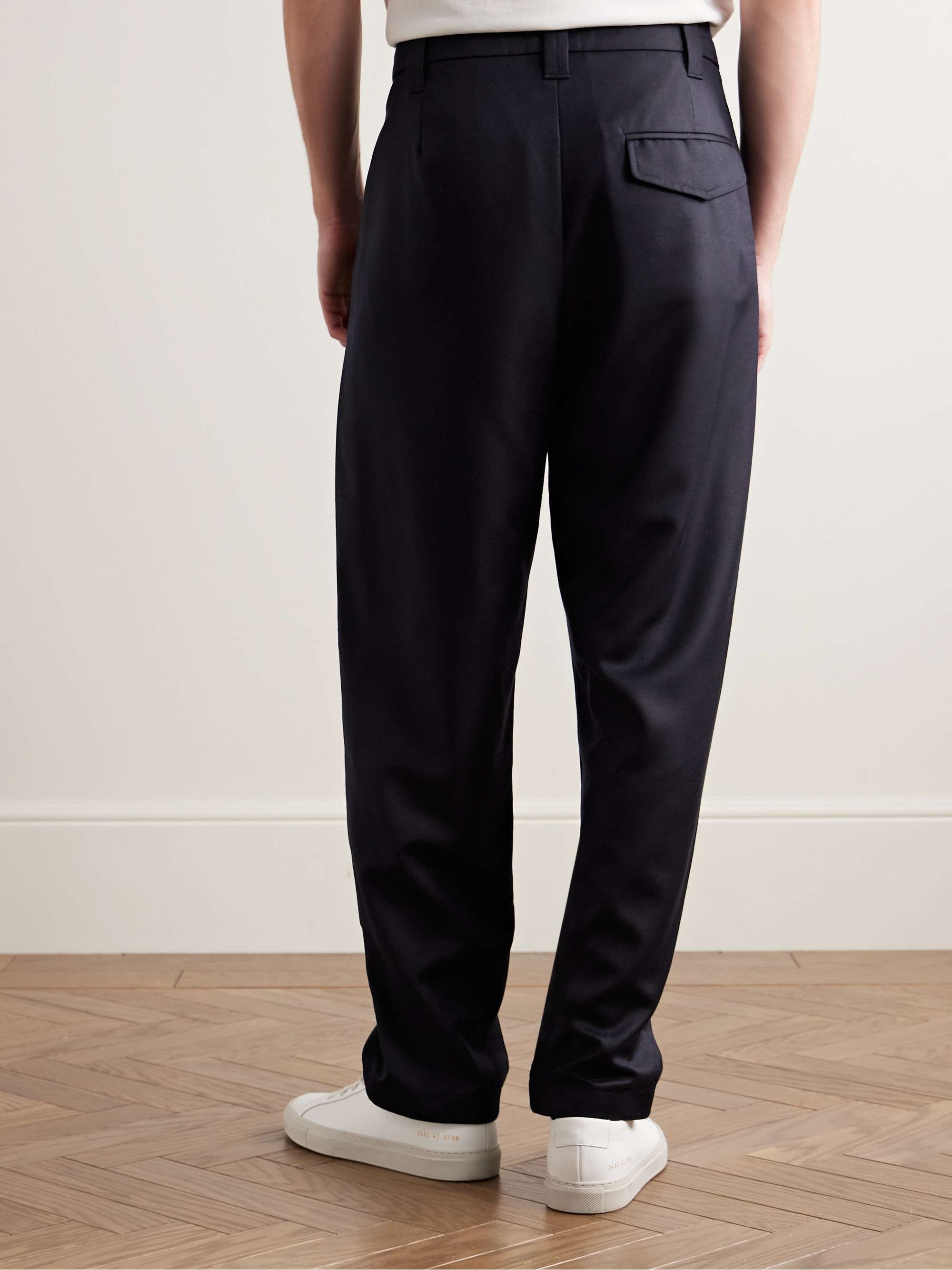 Renato Tapered Pleated Lyocell and Wool-Blend Twill Trousers view