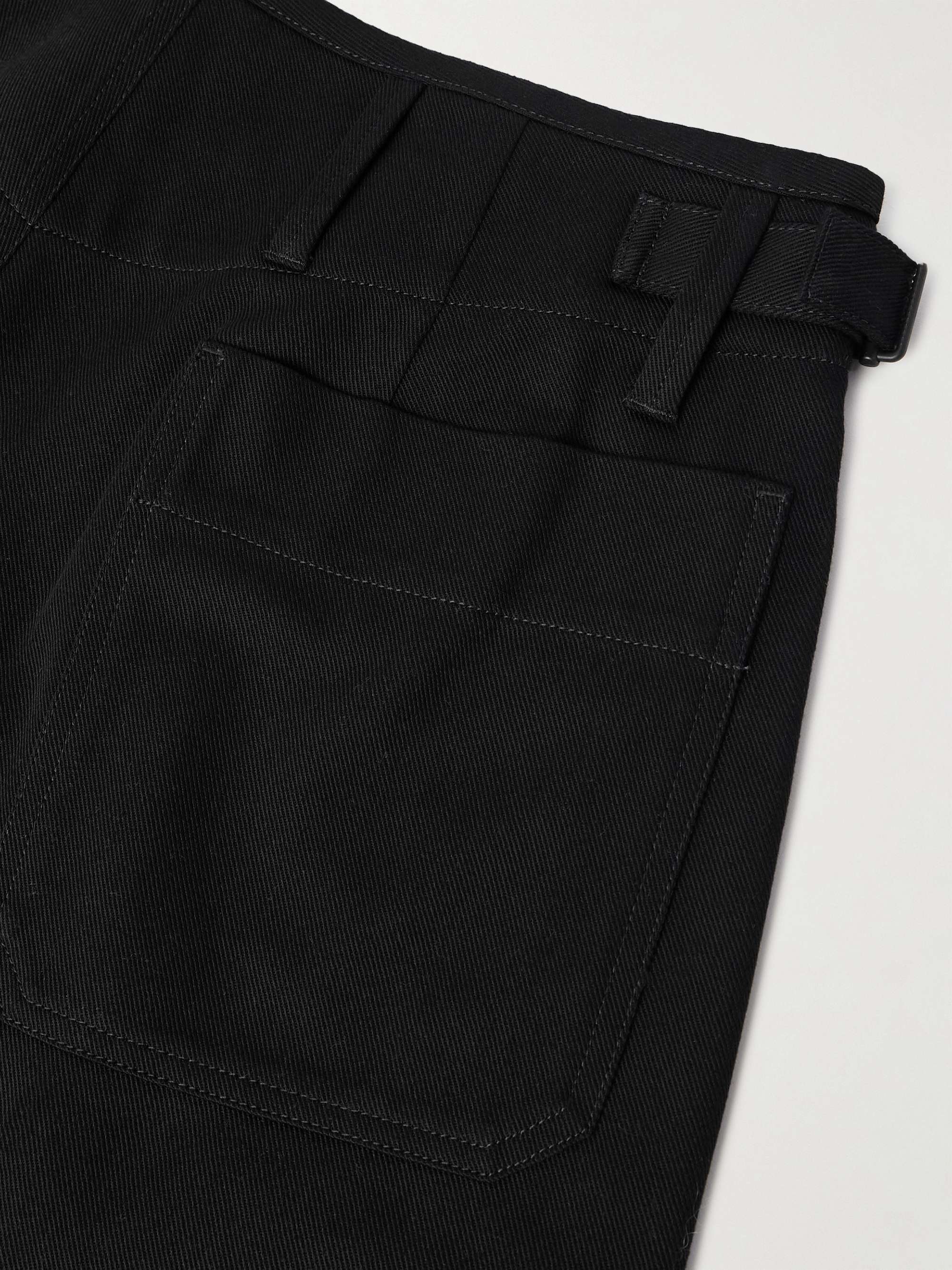 Carrot Tapered Pleated Cotton-Drill Trousers view