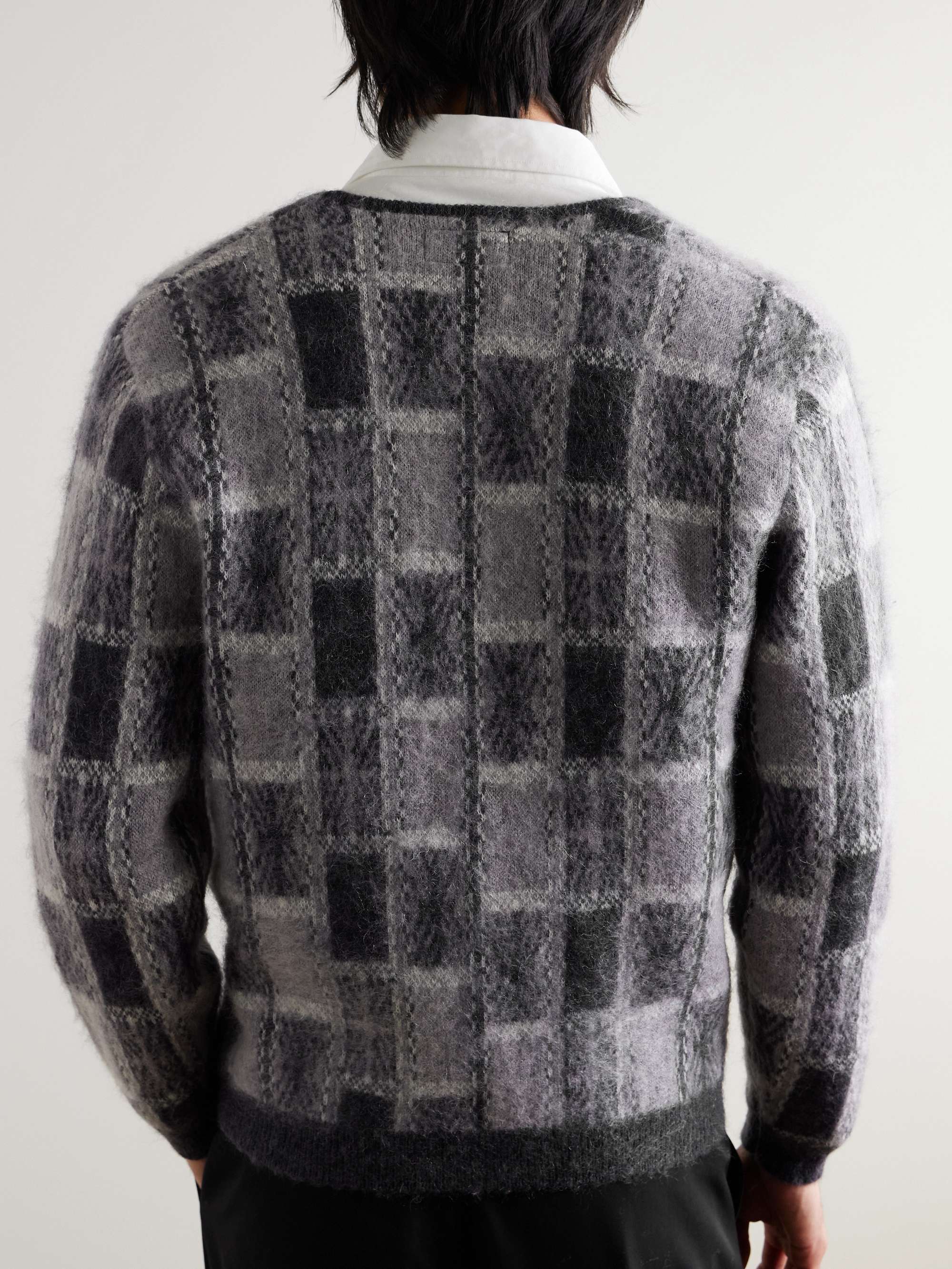Brushed Checked Jacquard Cardigan view