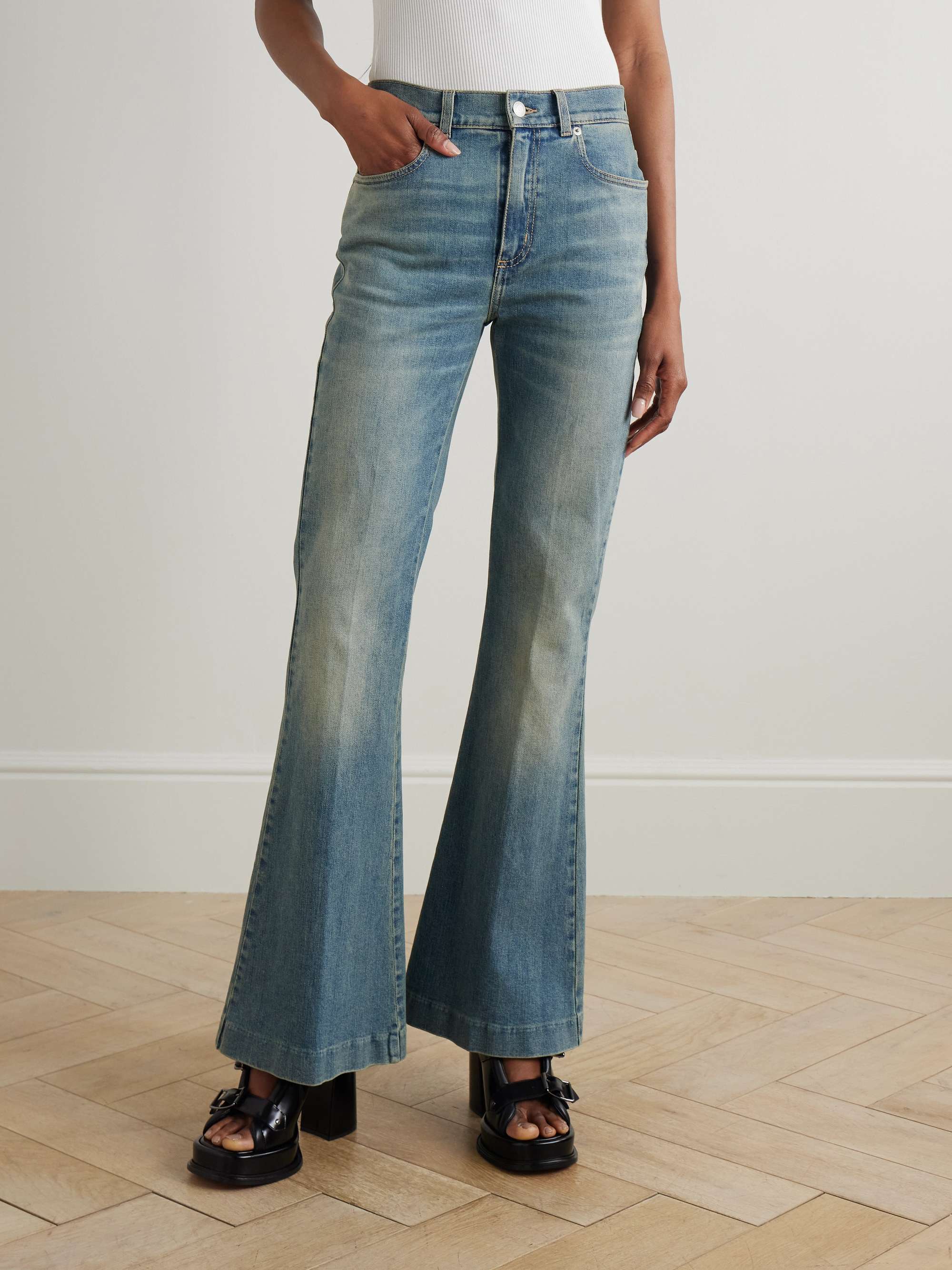 High-rise boot-cut jeans view