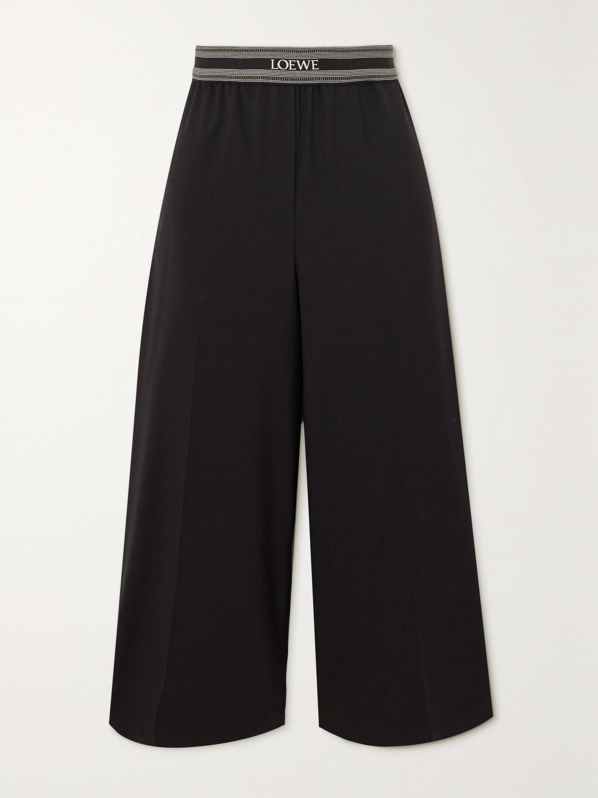 Jacquard-trimmed wool culottes hero visual