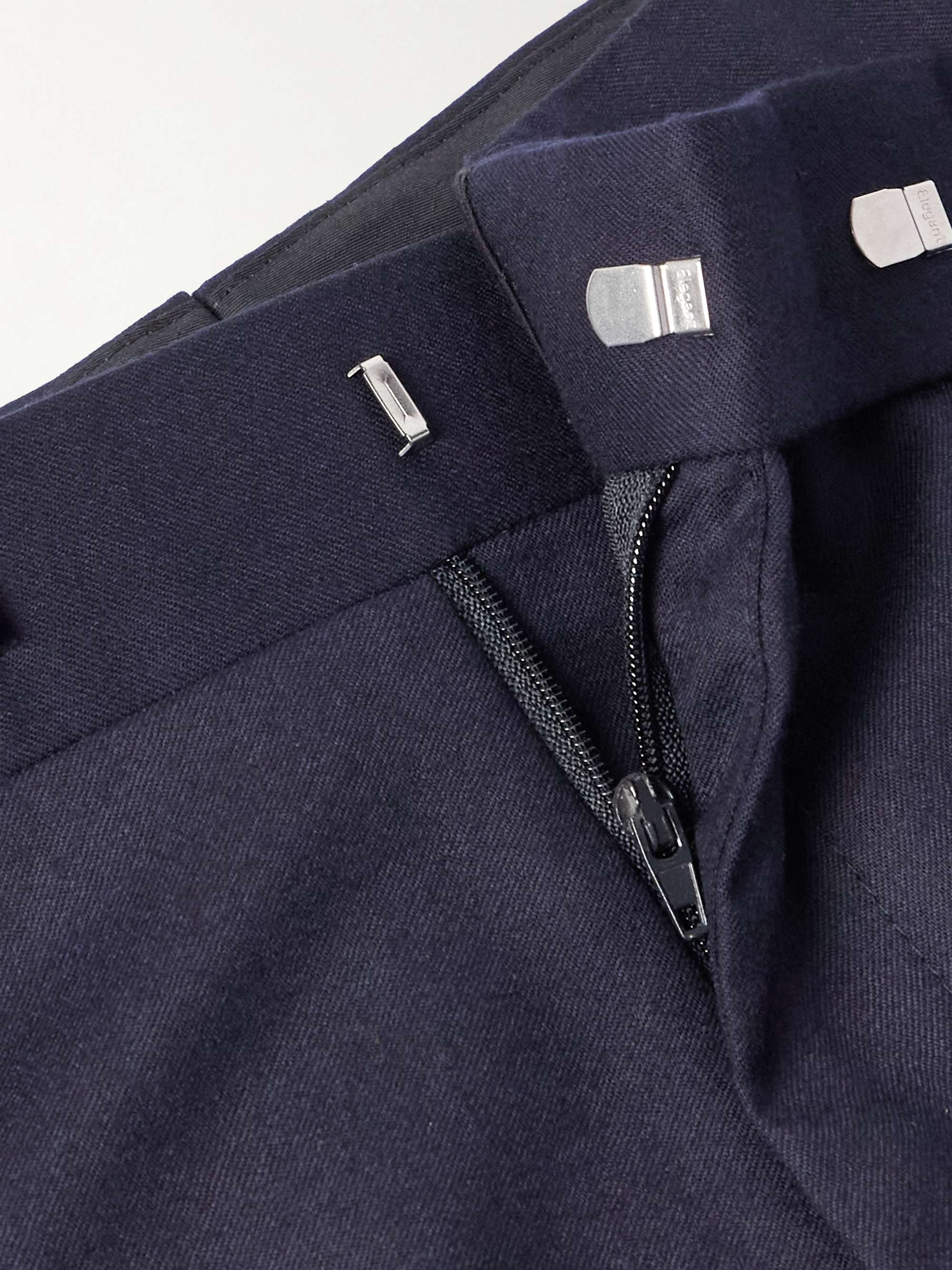 Tapered Wool-Flannel Suit Trousers view