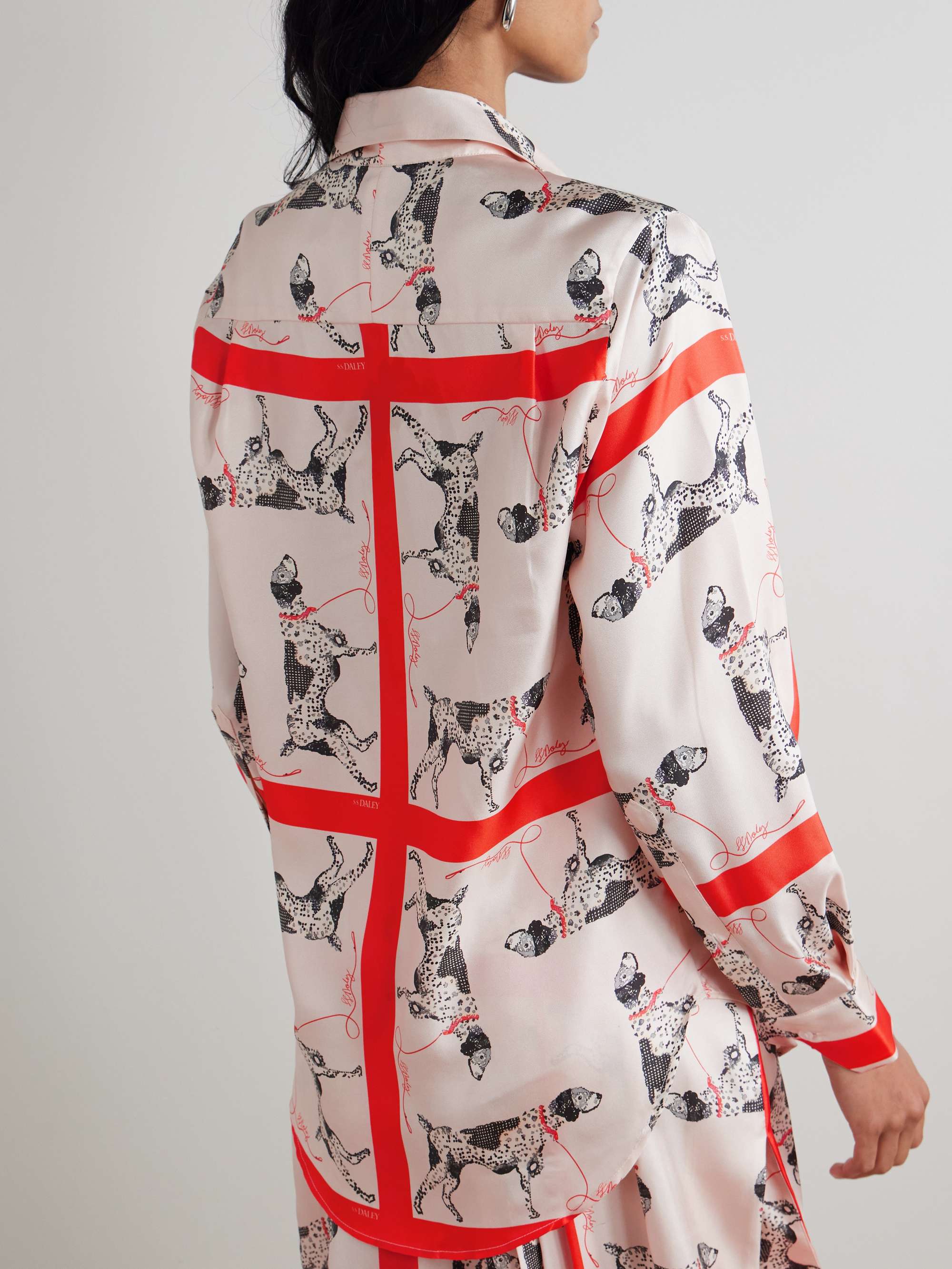 Pointer printed silk-twill shirt view