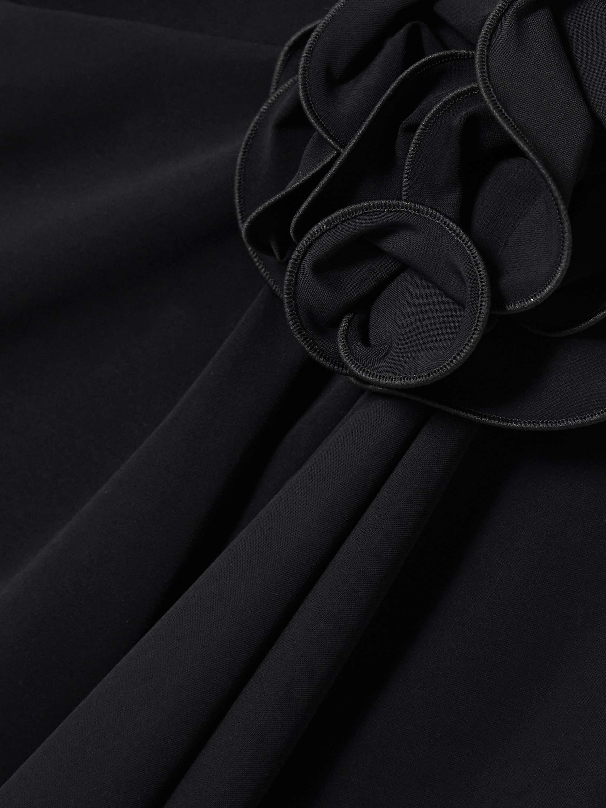 Asymmetric appliquéd draped skirt view