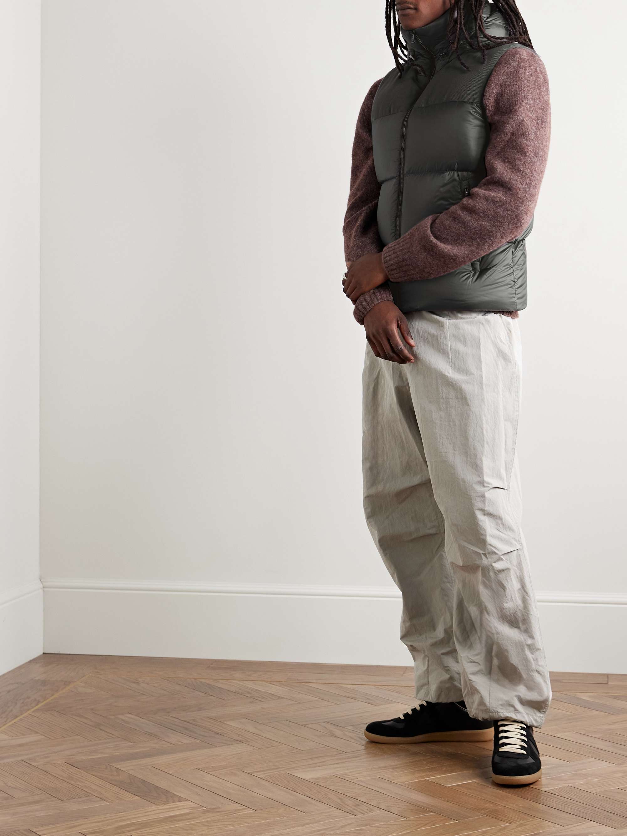 Slim-Fit Corduroy-Trimmed Quilted Shell Hooded Down Gilet view