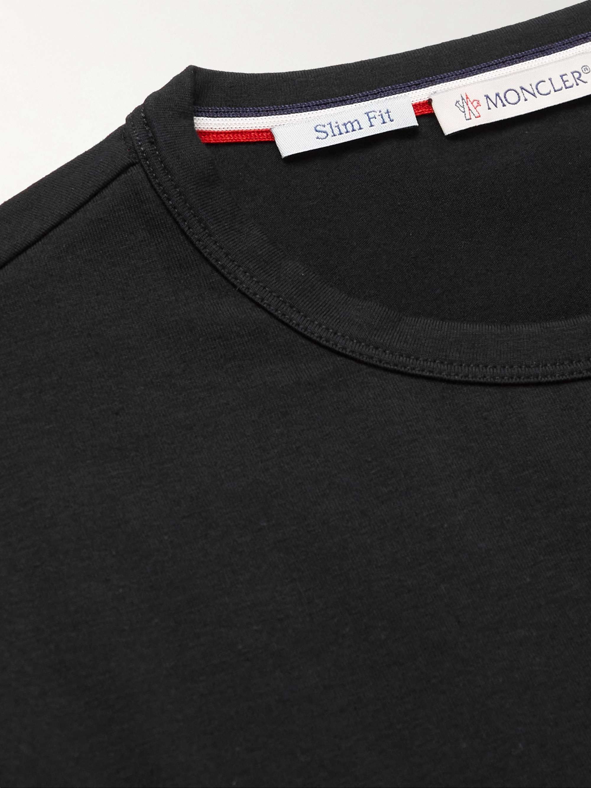 Slim-Fit Logo-Appliquéd Contrast-Tipped Cotton-Blend Jersey T-Shirt view