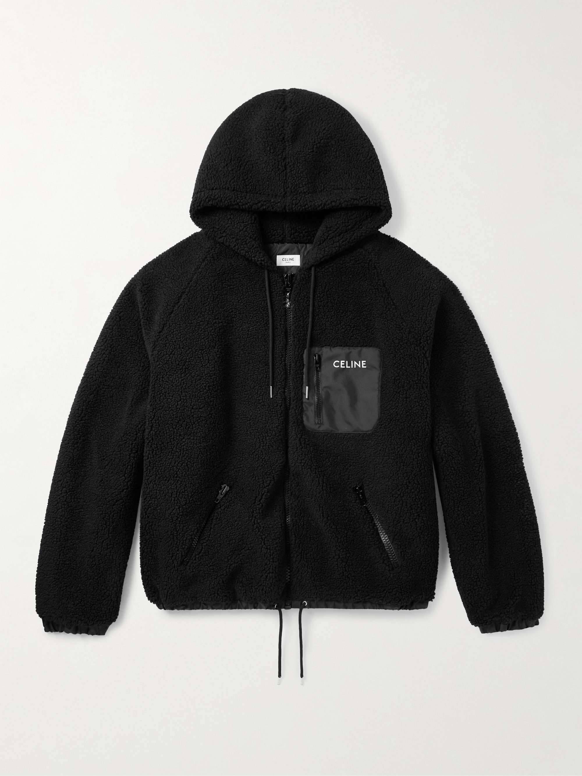 Logo-Embroidered Shell-Trimmed Fleece Hoodie hero visual