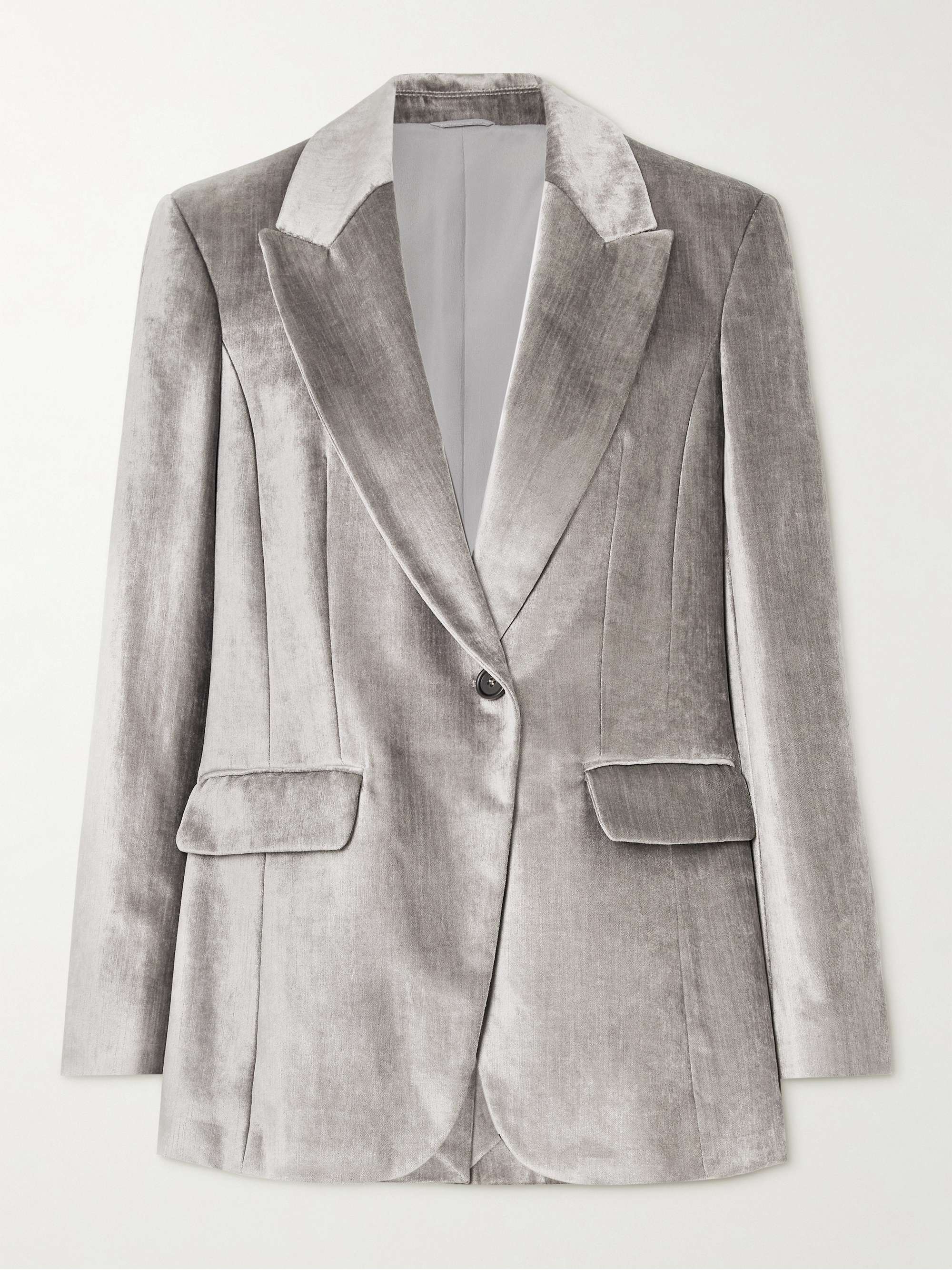 Cotton-blend velvet blazer hero visual