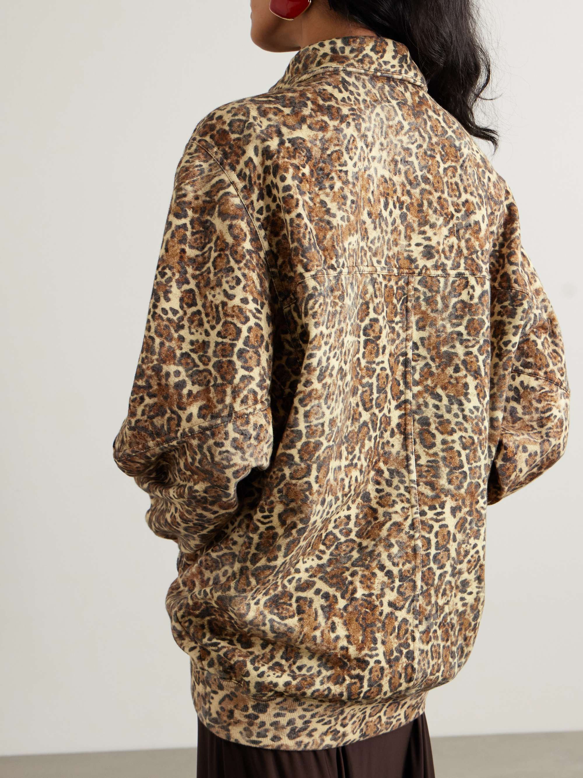 Wilda embroidered leopard-print cotton-blend jersey sweatshirt view