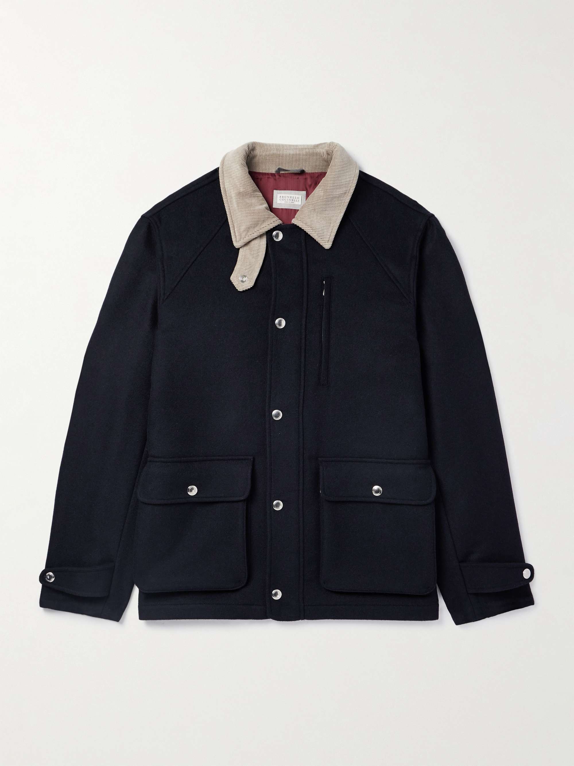 Cotton-Blend Corduroy-Trimmed Wool Field Jacket hero visual