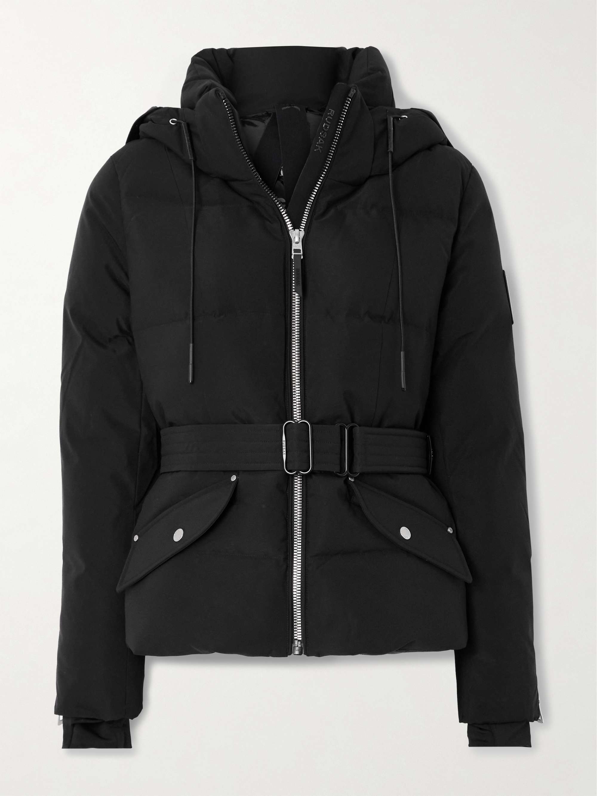 Caira belted padded quilted recycled-Stormshell hooded down ski jacket hero visual
