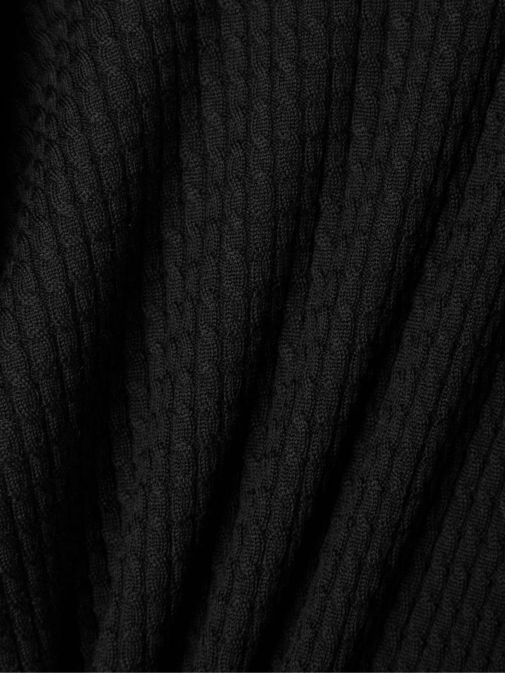 Cable-knit wool-blend turtleneck maxi dress view