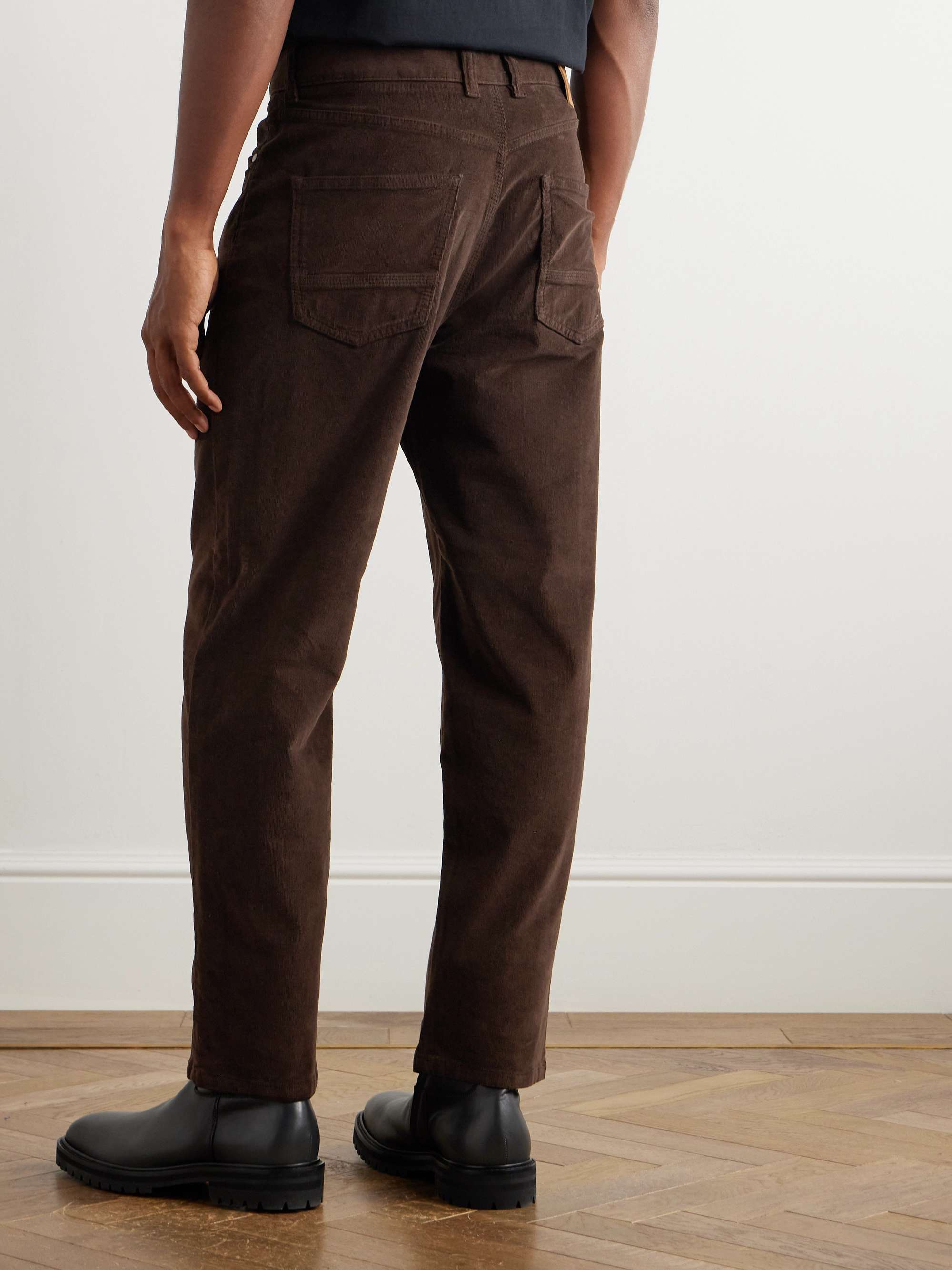 Ken Slim-Fit Straight-Leg Stretch-Cotton Corduroy Trousers view
