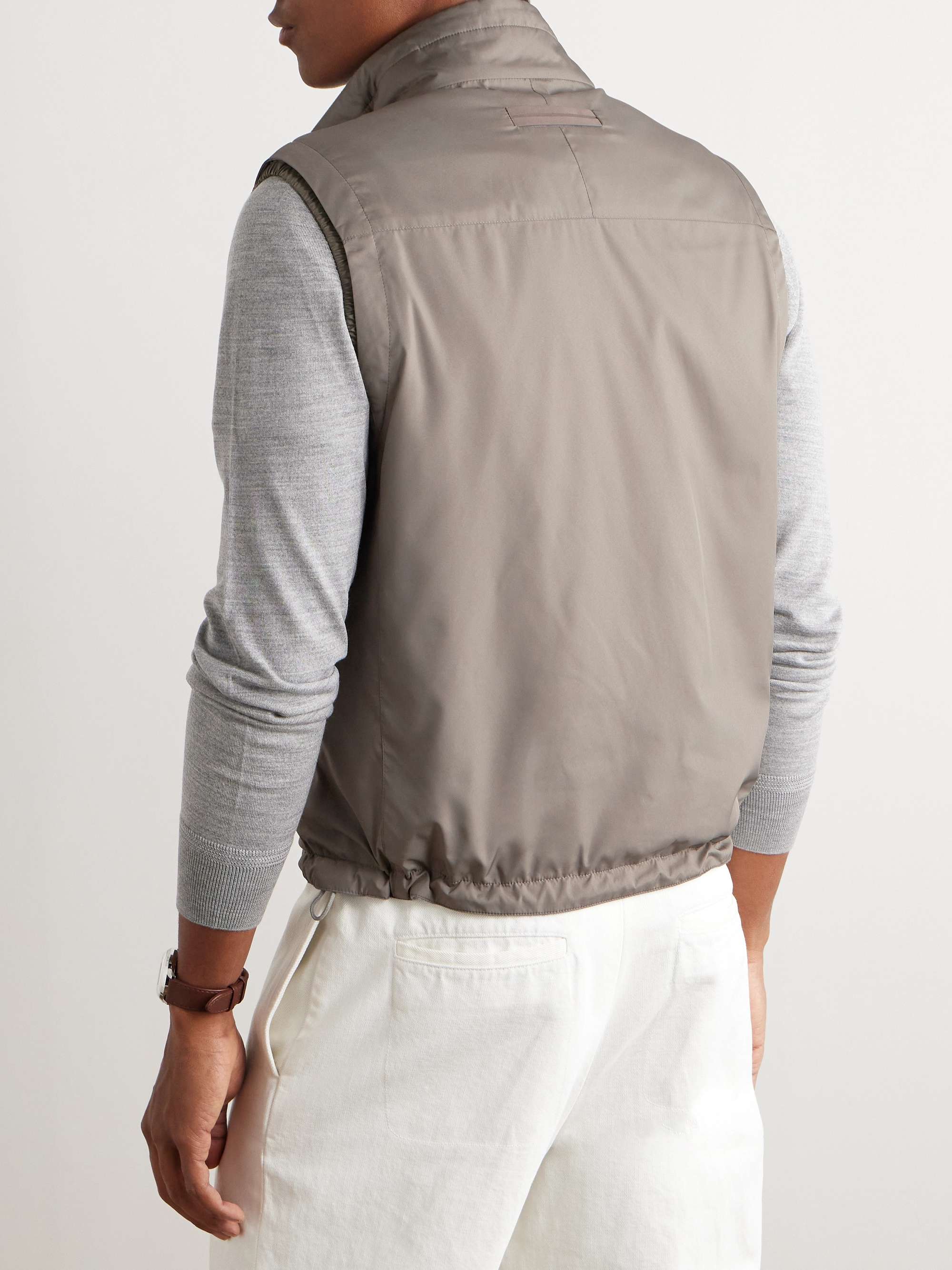 Reversible Shell and Cashmere, Cotton and Silk-Blend Gilet view