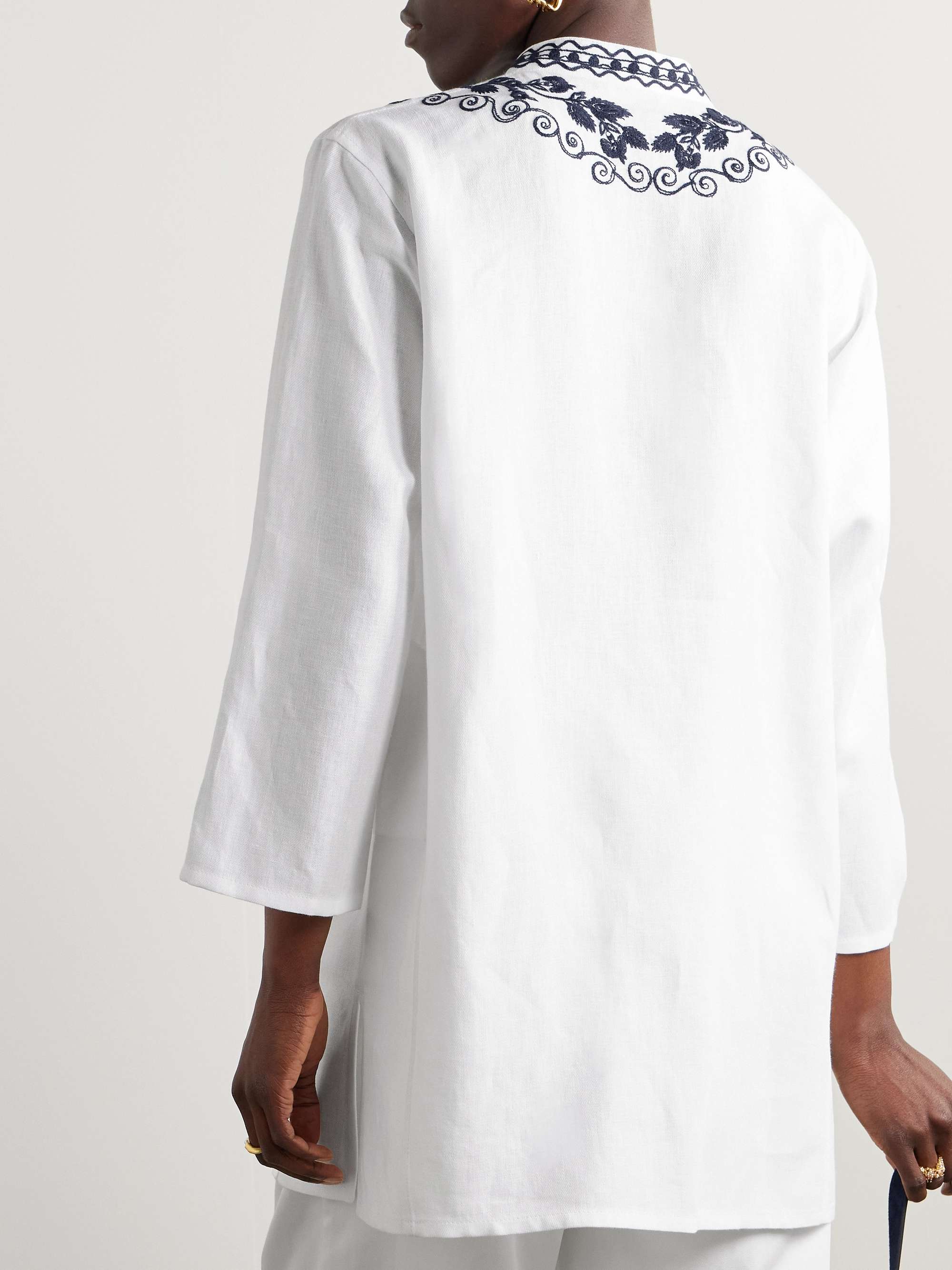 Embroidered linen blouse view