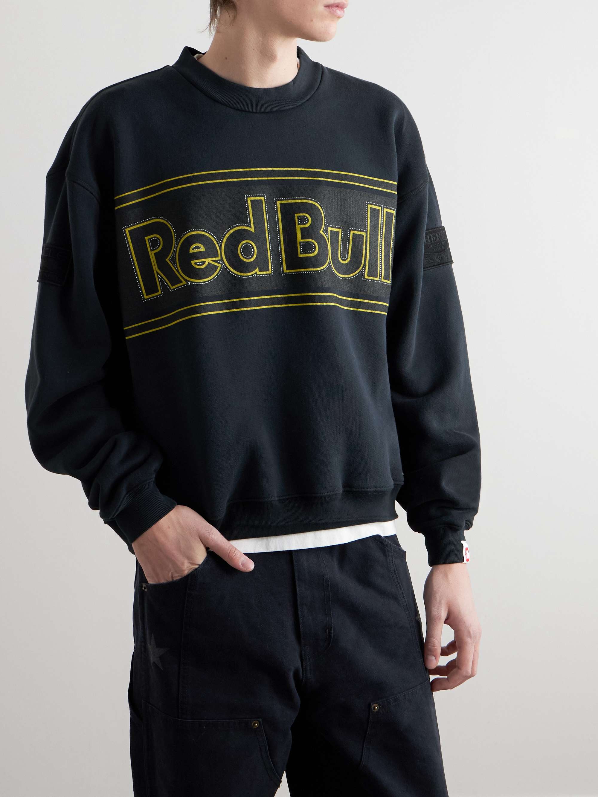 + Oracle Red Bull Racing Logo-Print Appliquéd Cotton-Jersey Sweatshirt view