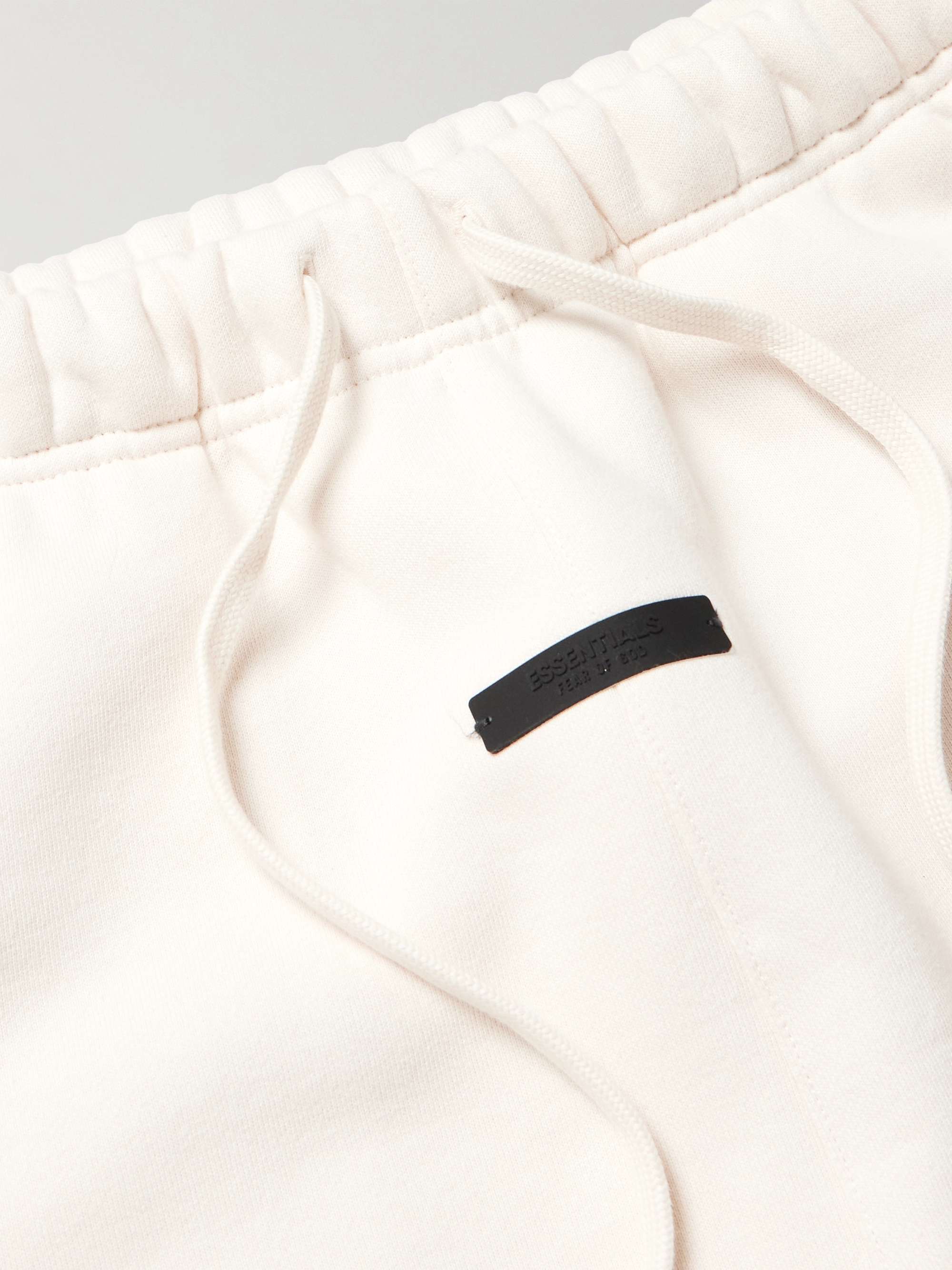 Tapered Logo-Print Appliquéd Cotton-Blend Jersey Sweatpants view