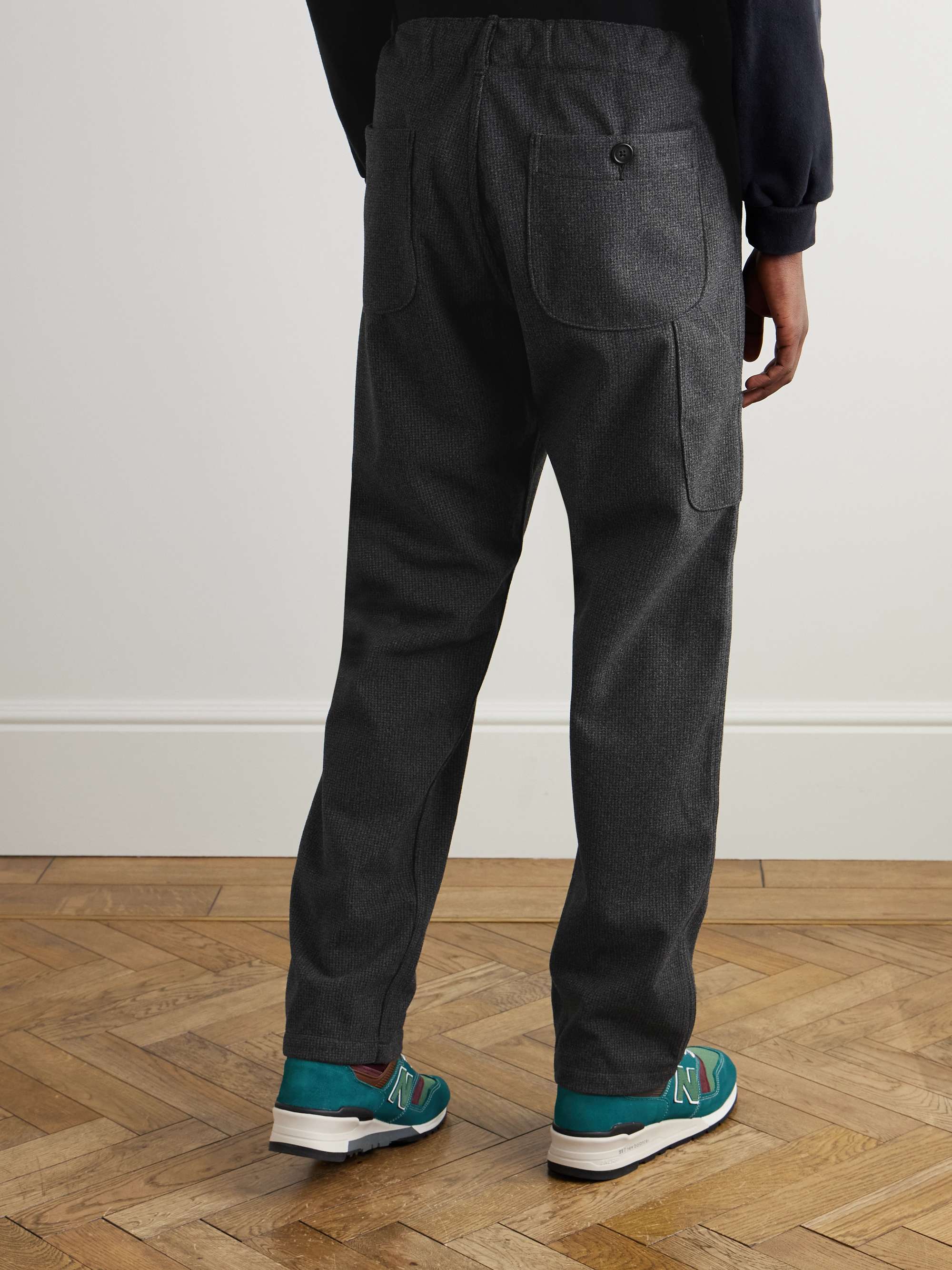 Straight-Leg Houndstooth Tweed Trousers view