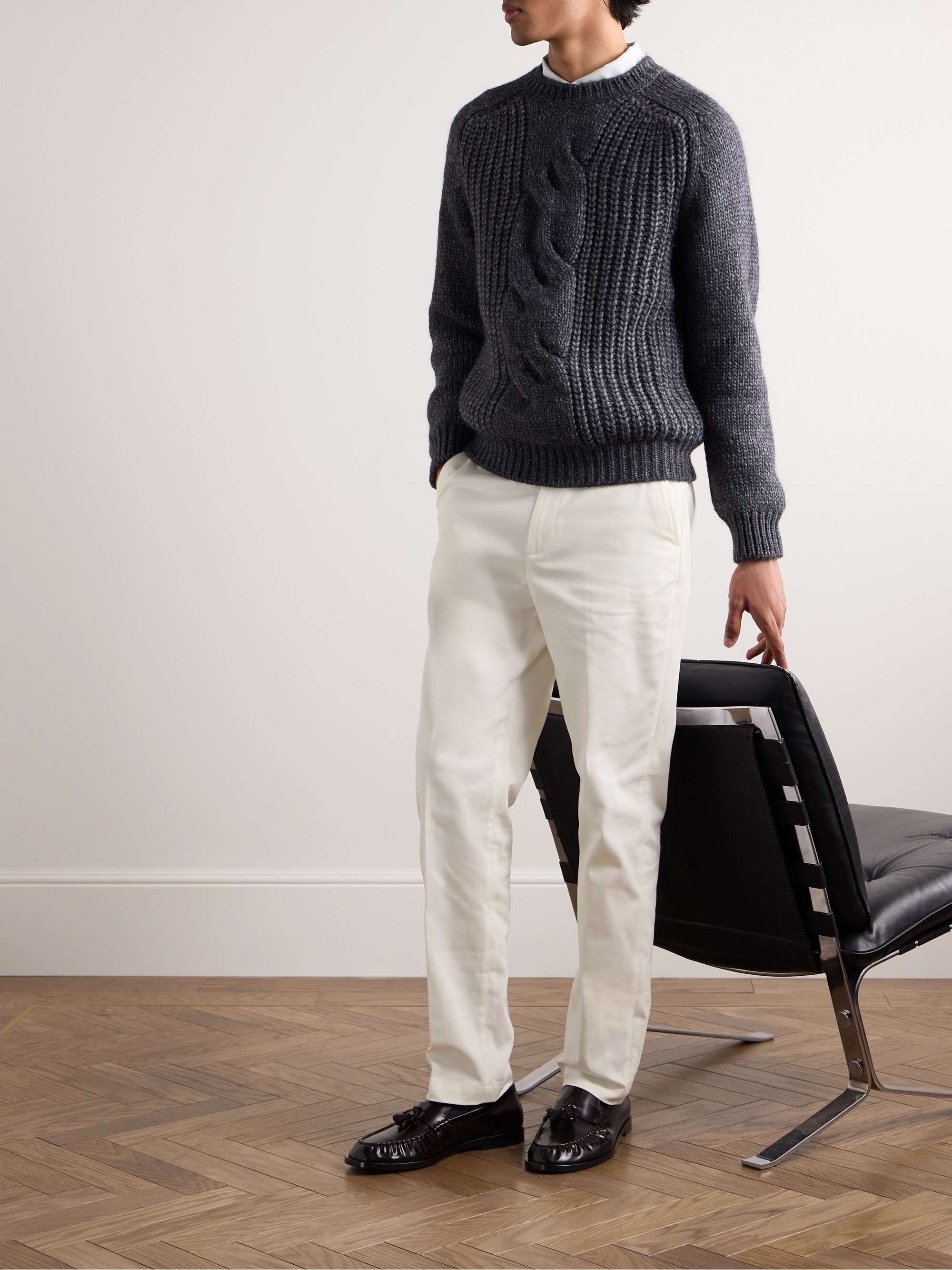 Straight-Leg Cotton-Blend Twill Chinos view
