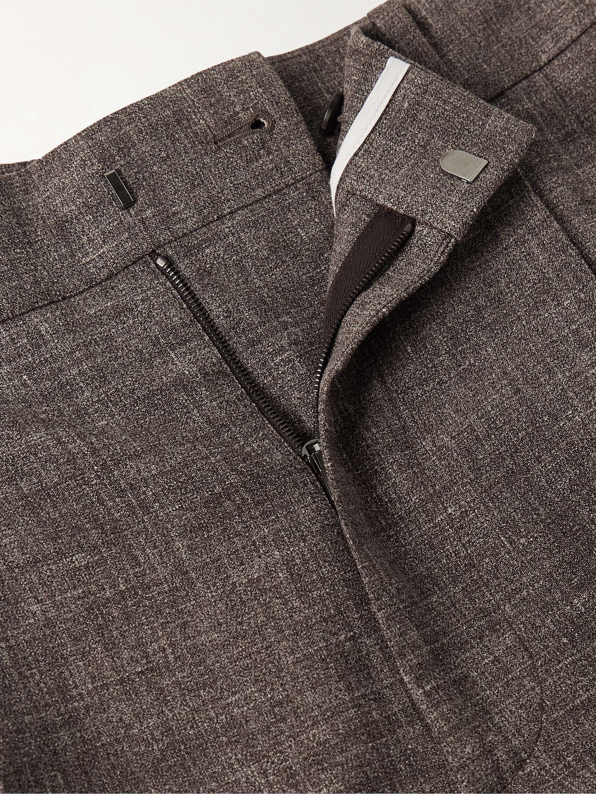Silas Tapered Pleated Silk, Linen and Virgin Wool-Blend Trousers view