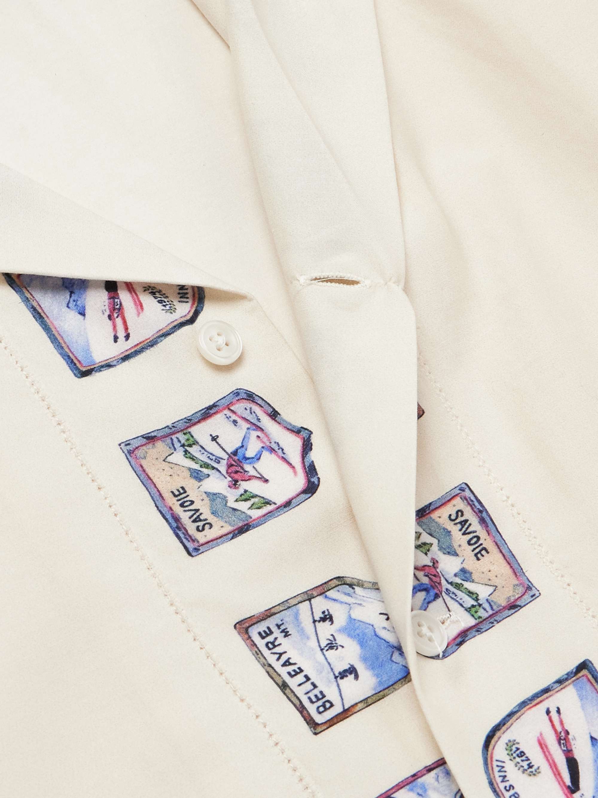 Ski Season Camp-Collar Printed Cotton and Silk-Blend Shirt view