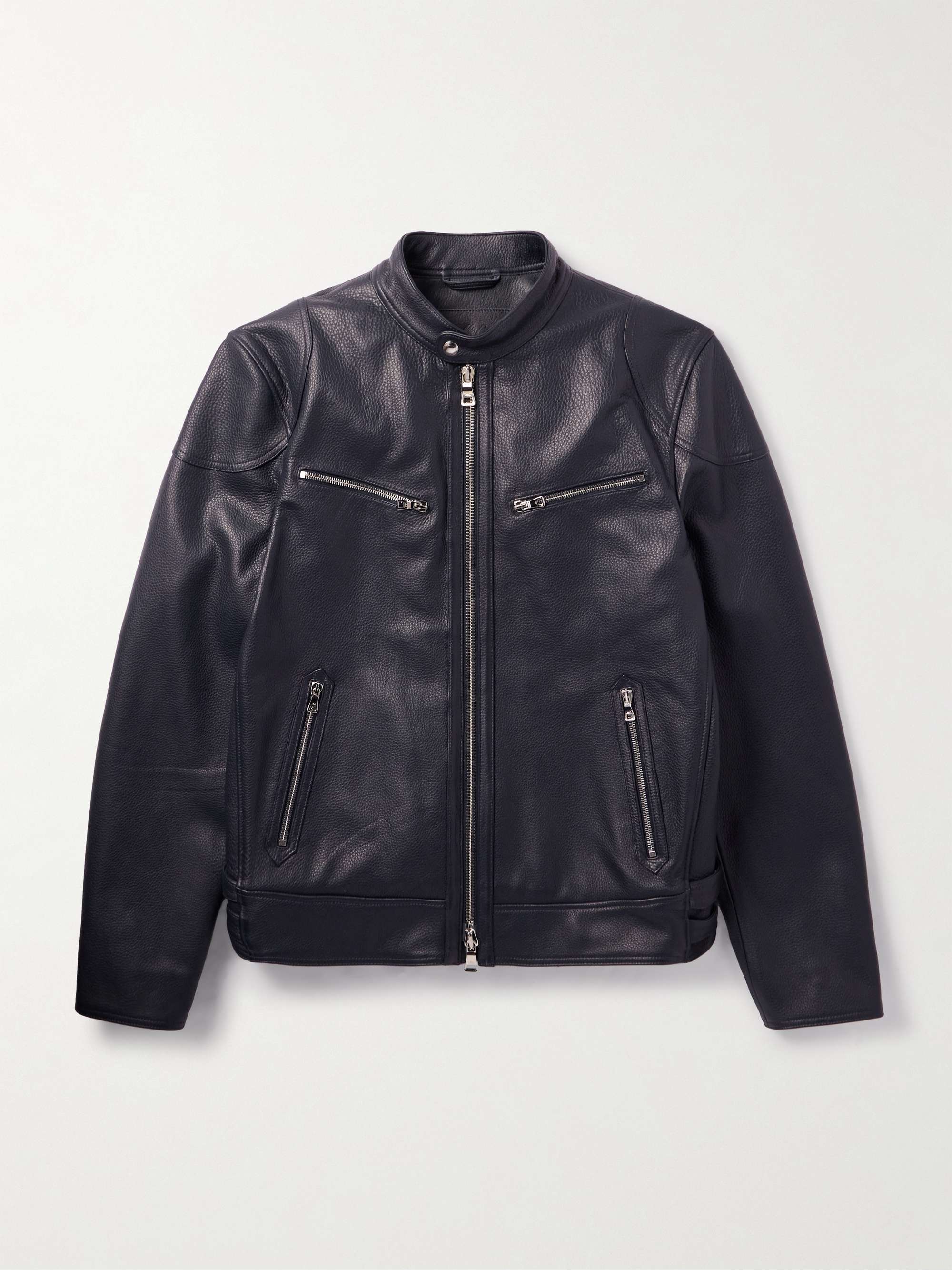 Slim-Fit Full-Grain Leather Jacket hero visual