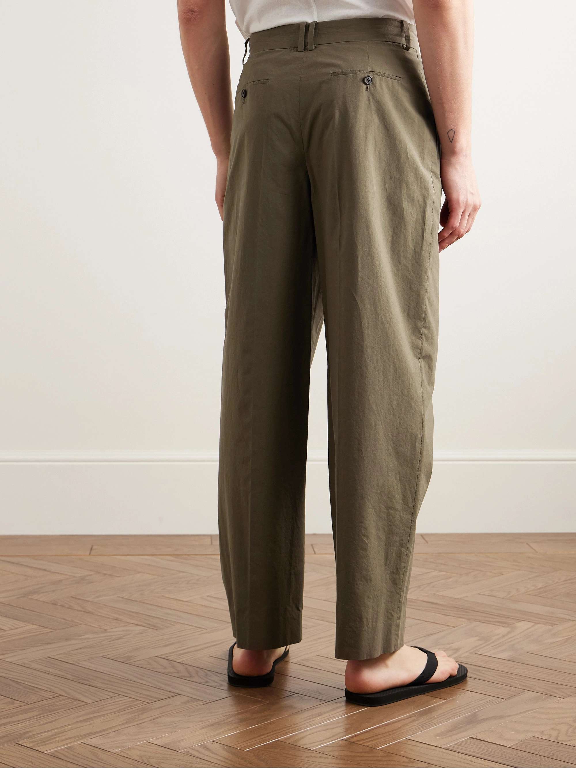 Silas Tapered Pleated Cotton Trousers view