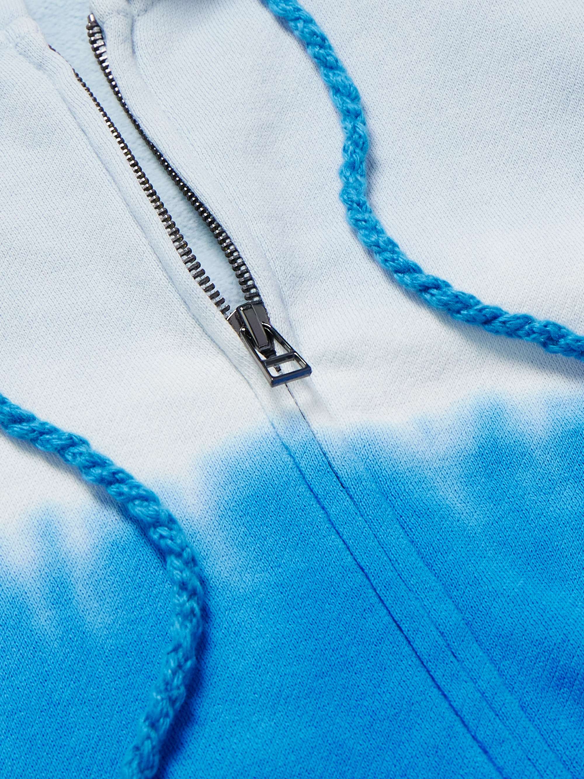 Daily Embroidered Tie-Dyed Cotton-Blend Jersey Zip-Up Hoodie view