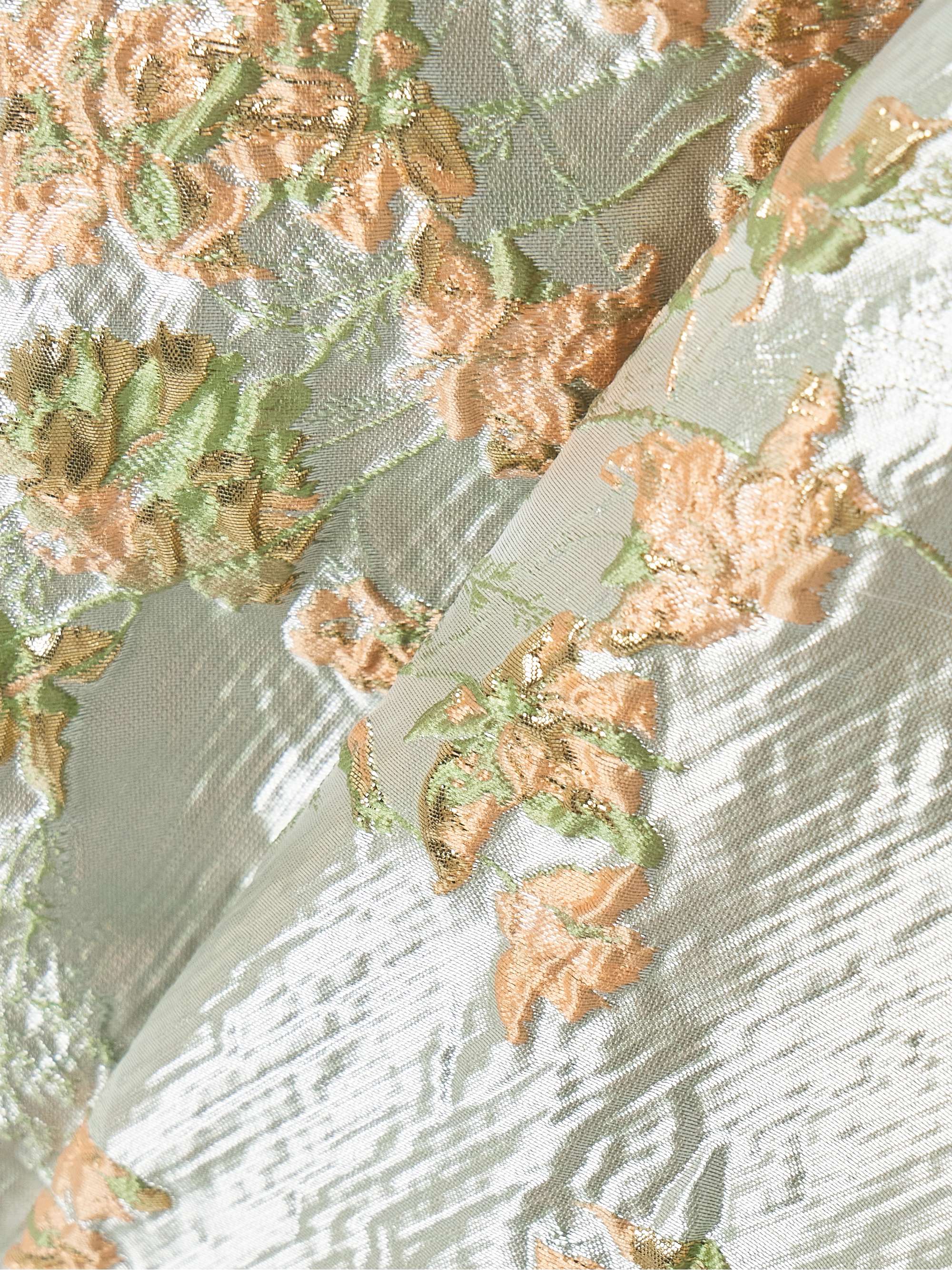 Kennedy strapless gathered metallic brocade midi dress view