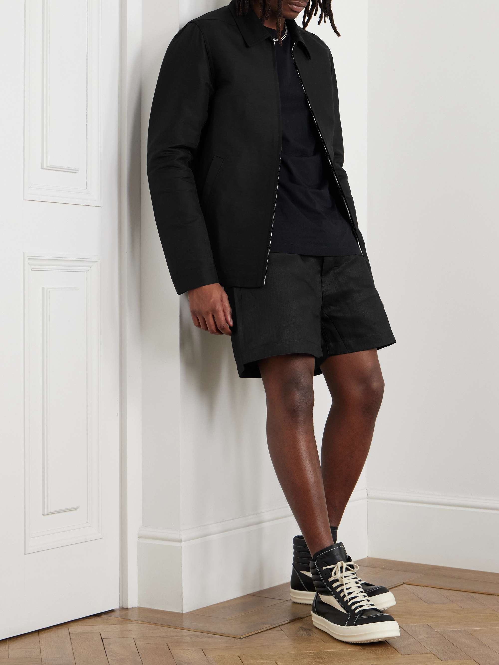Geth Wide-Leg Linen-Twill Shorts view