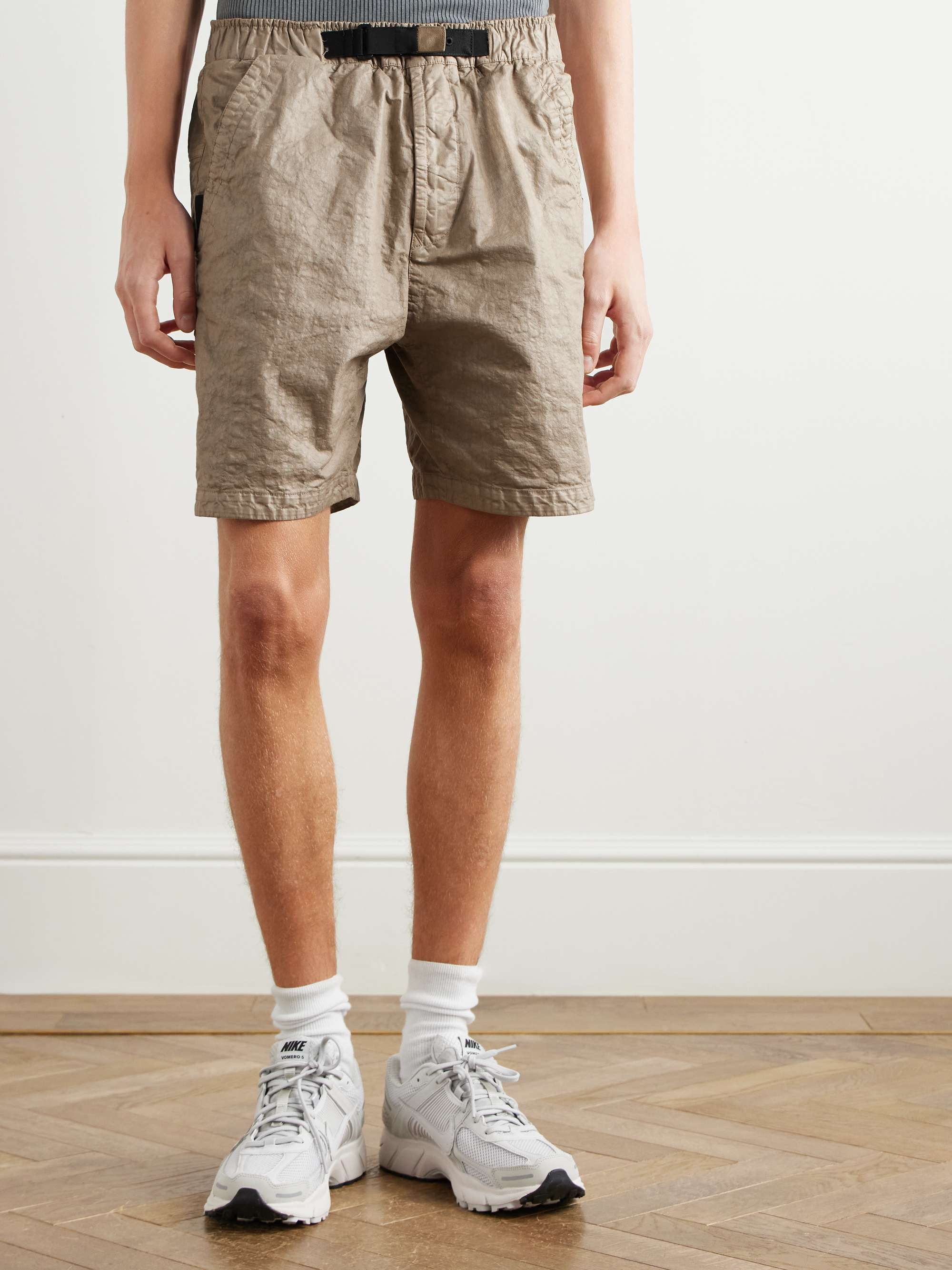 Panama-TC Straight-Leg Belted Garment-Dyed Nylon Bermuda Shorts view