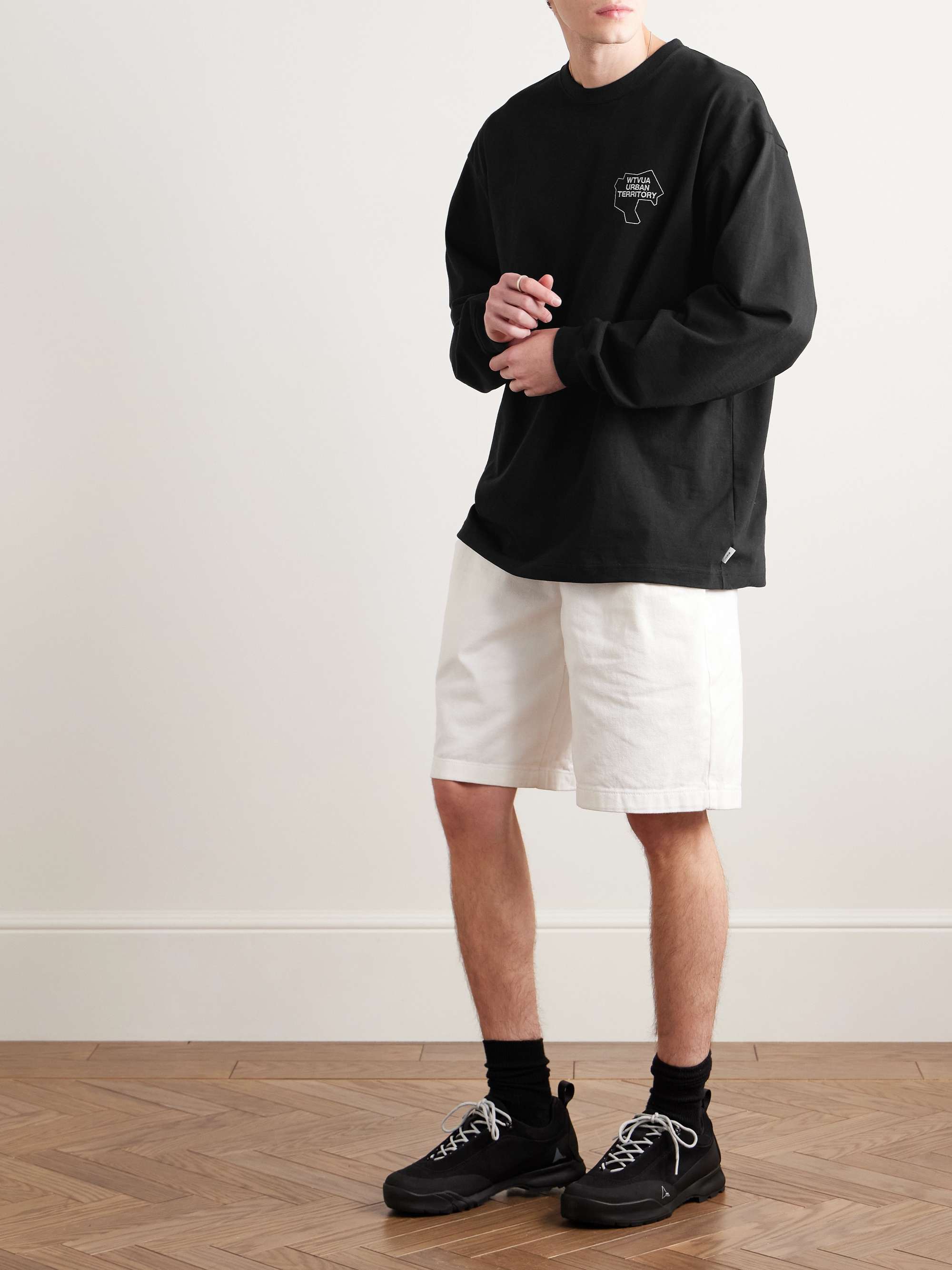 Logo-Appliquéd Embroidered Cotton-Jersey T-Shirt view